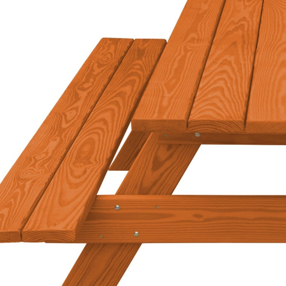 Redwood Solid Wood Outdoor Picnic Table Umbrella Hole