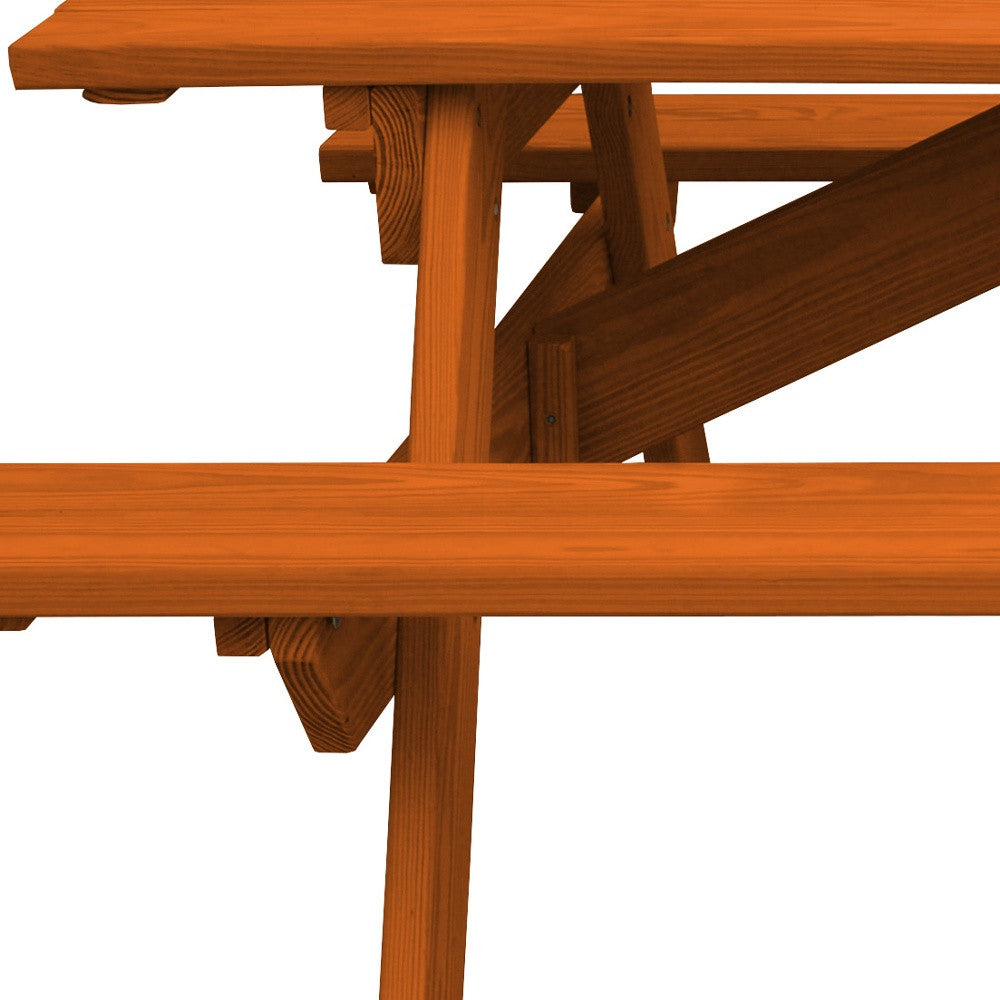 Redwood Solid Wood Outdoor Picnic Table