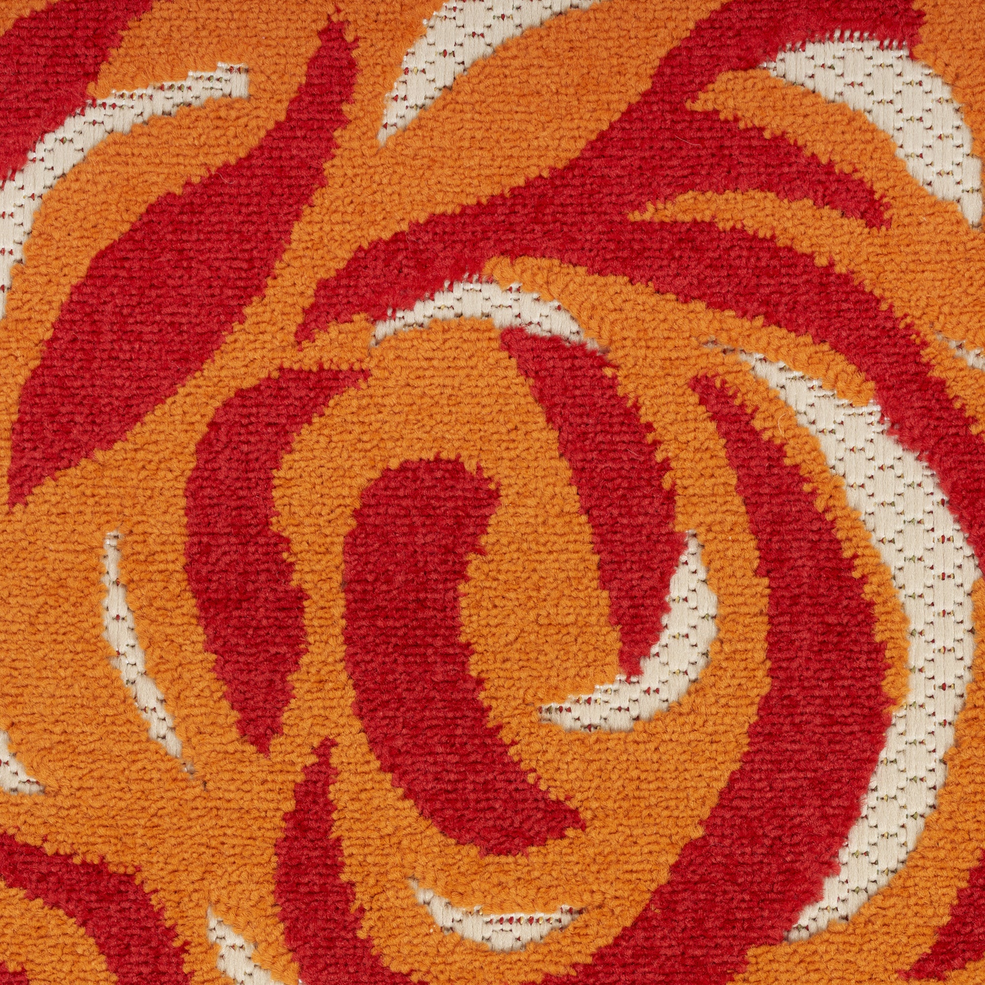 3' X 4' Blue and Orange Floral Power Loom Area Rug