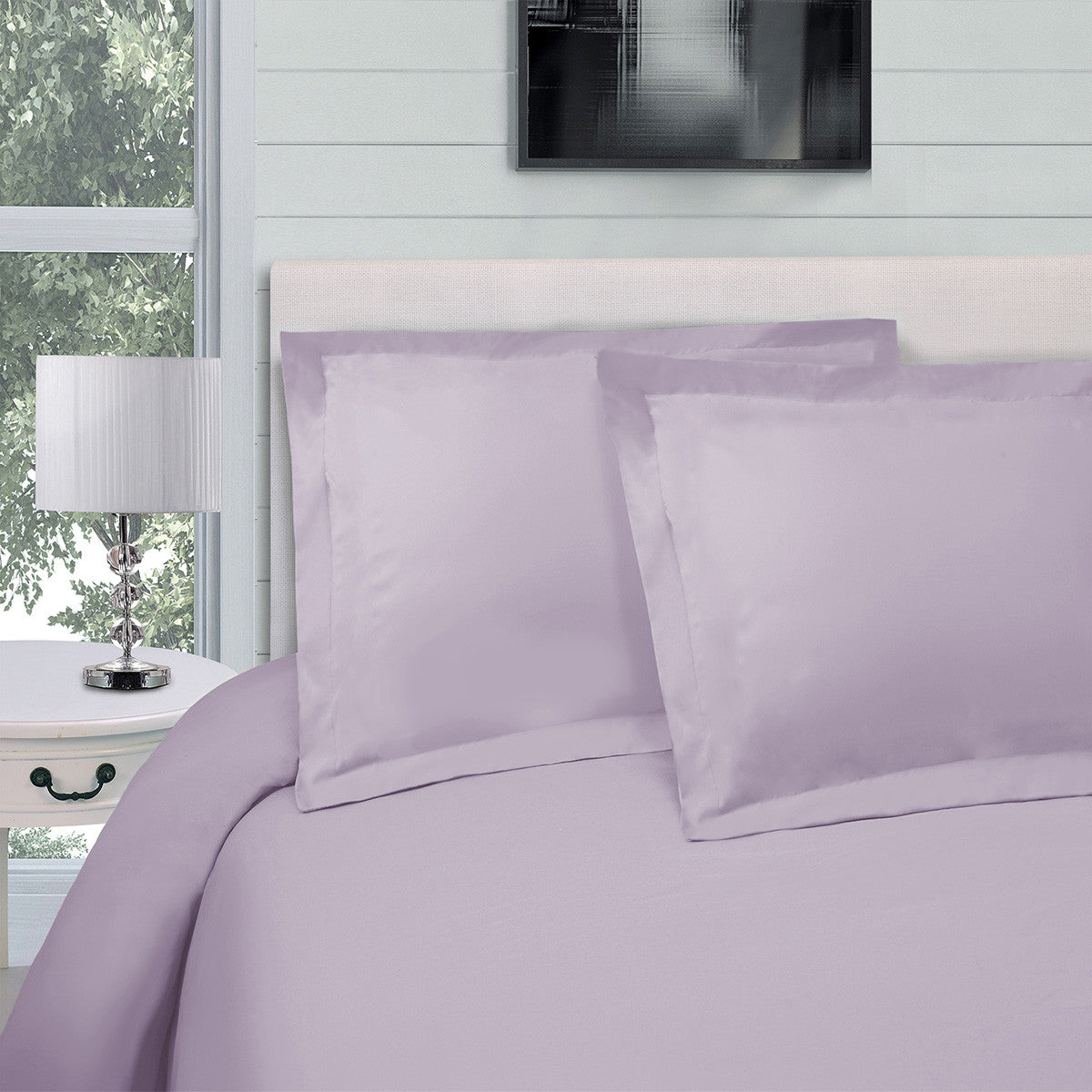 Pink Lavender King Cotton Blend 300 Thread Count Washable Duvet Cover Set