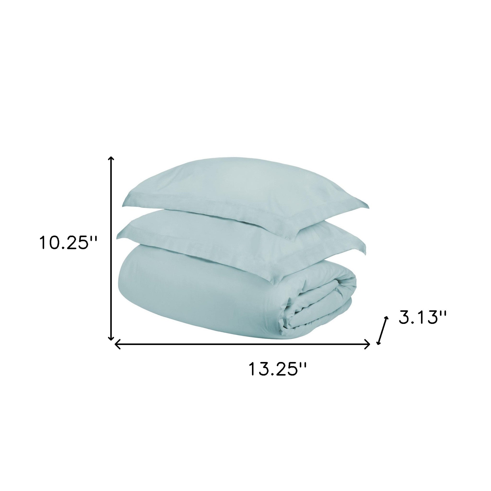 Light Blue King Cotton Blend 400 Thread Count Washable Duvet Cover Set