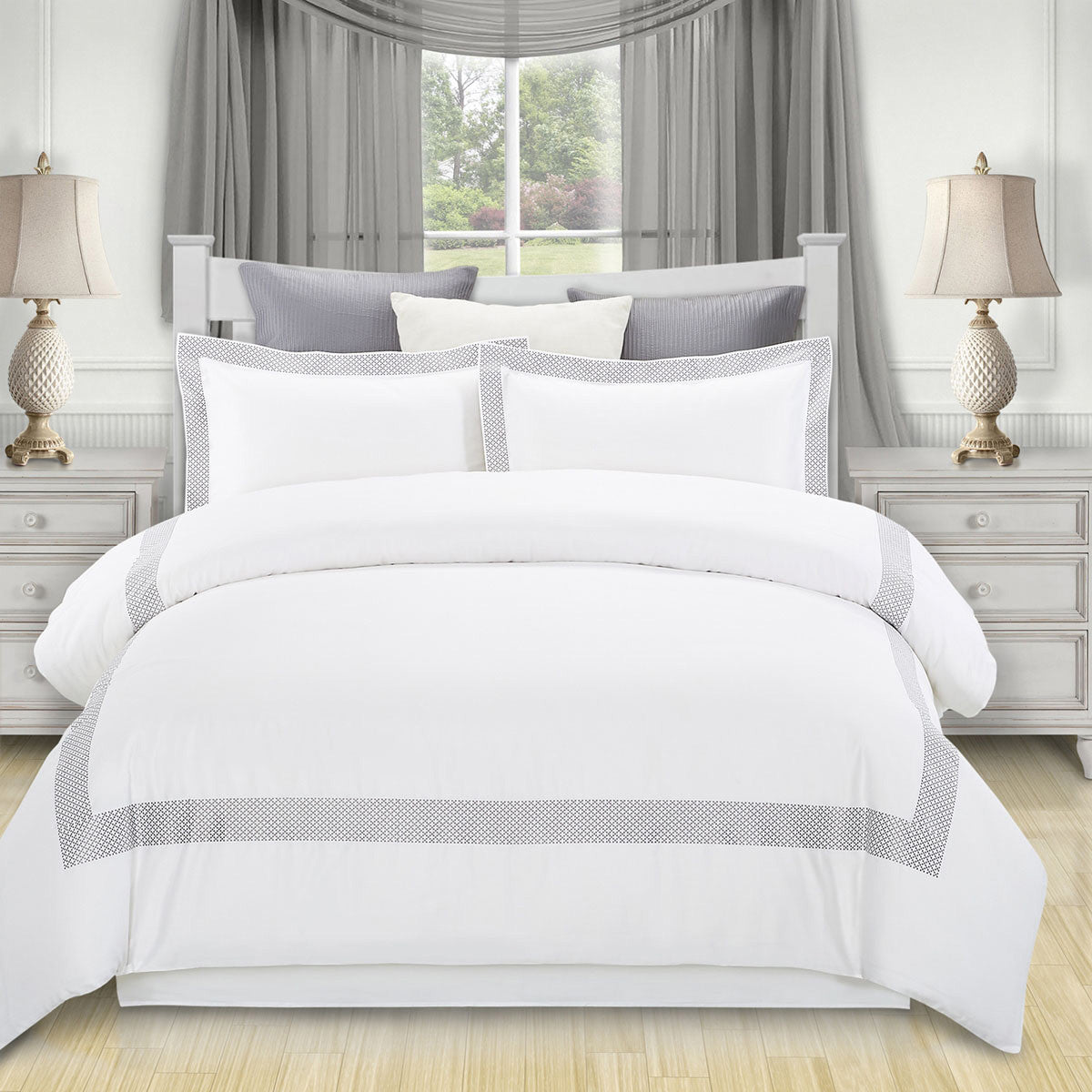 White Queen 100% Cotton 200 Thread Count Washable Duvet Cover Set