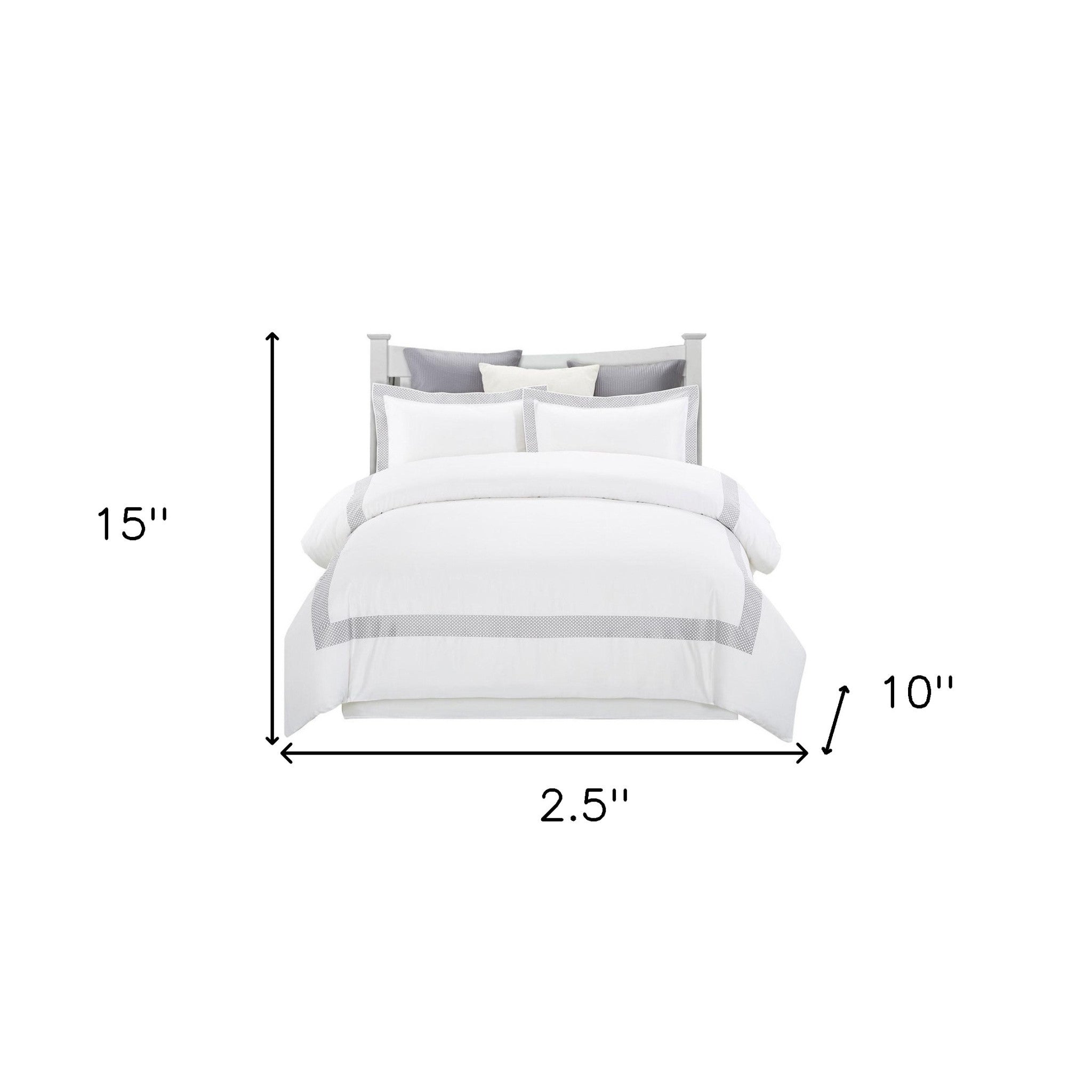 White Queen 100% Cotton 200 Thread Count Washable Duvet Cover Set