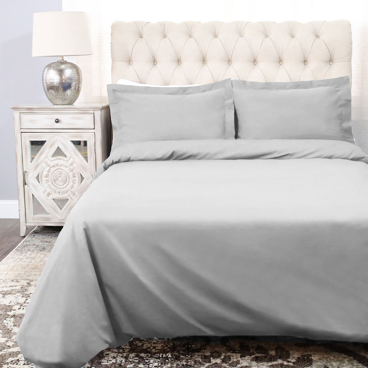 Blush King 100% Cotton 300 Thread Count Washable Duvet Cover Set