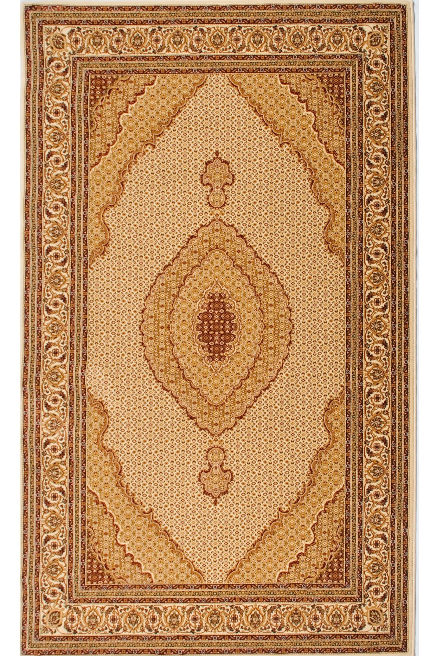 10' X 13' Cream Oriental Washable Non Skid Area Rug