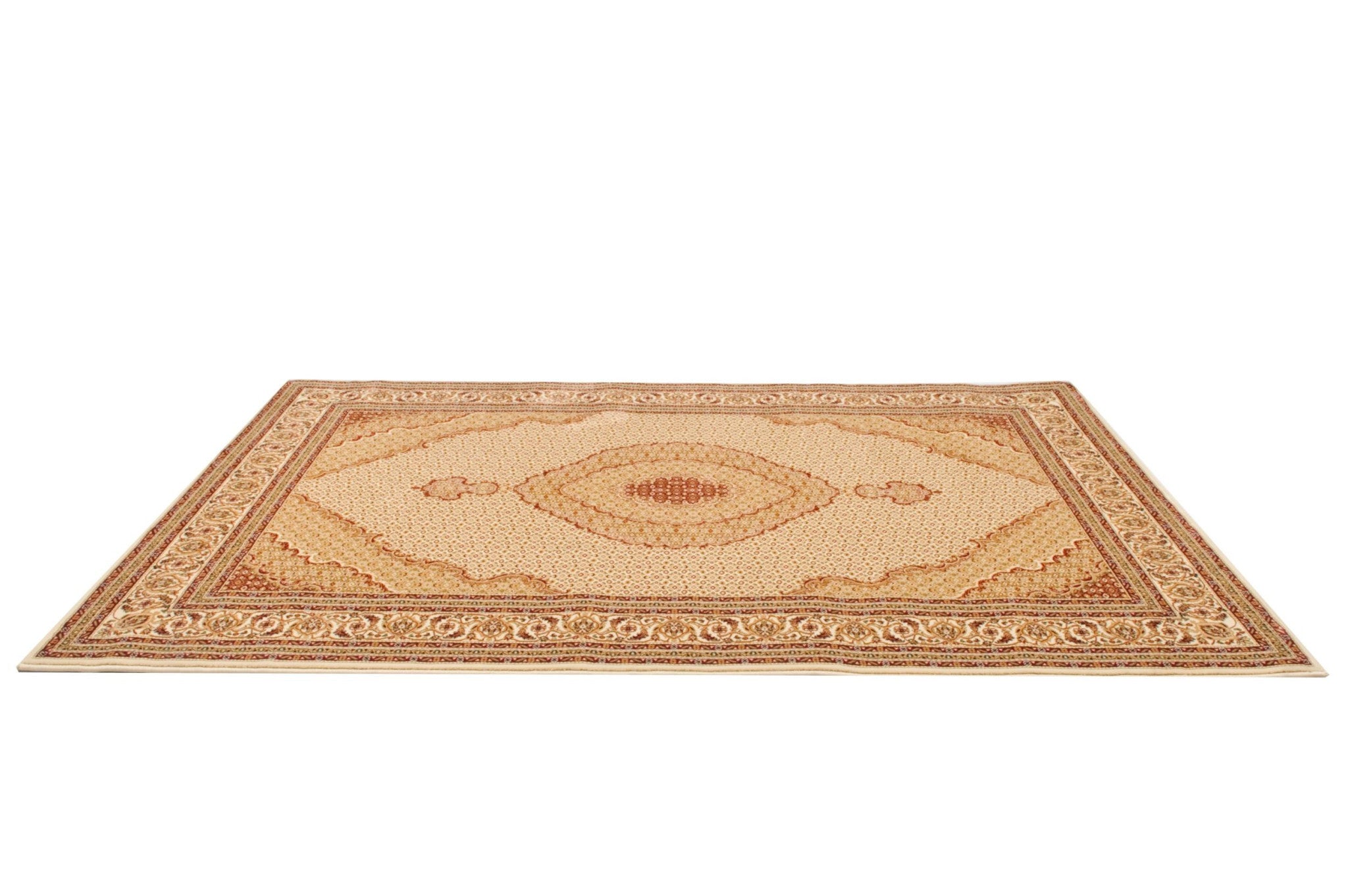 10' X 13' Cream Oriental Washable Non Skid Area Rug