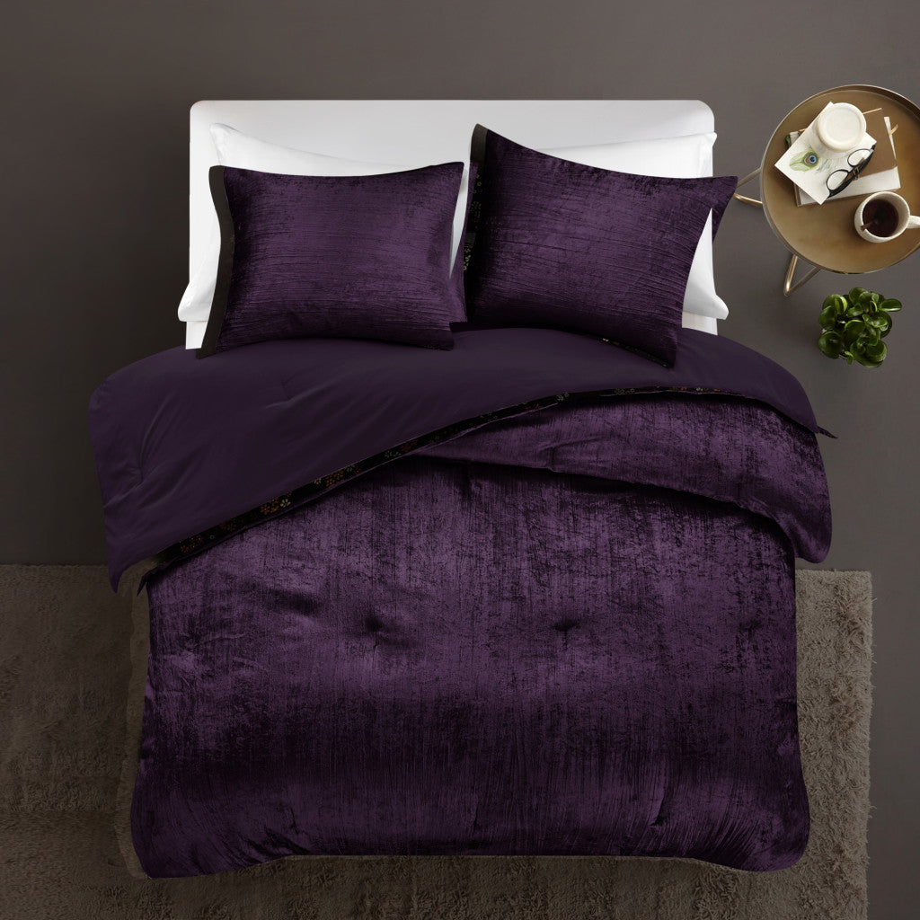 Purple Queen Polyester 180 Thread Count Washable Down Comforter Set