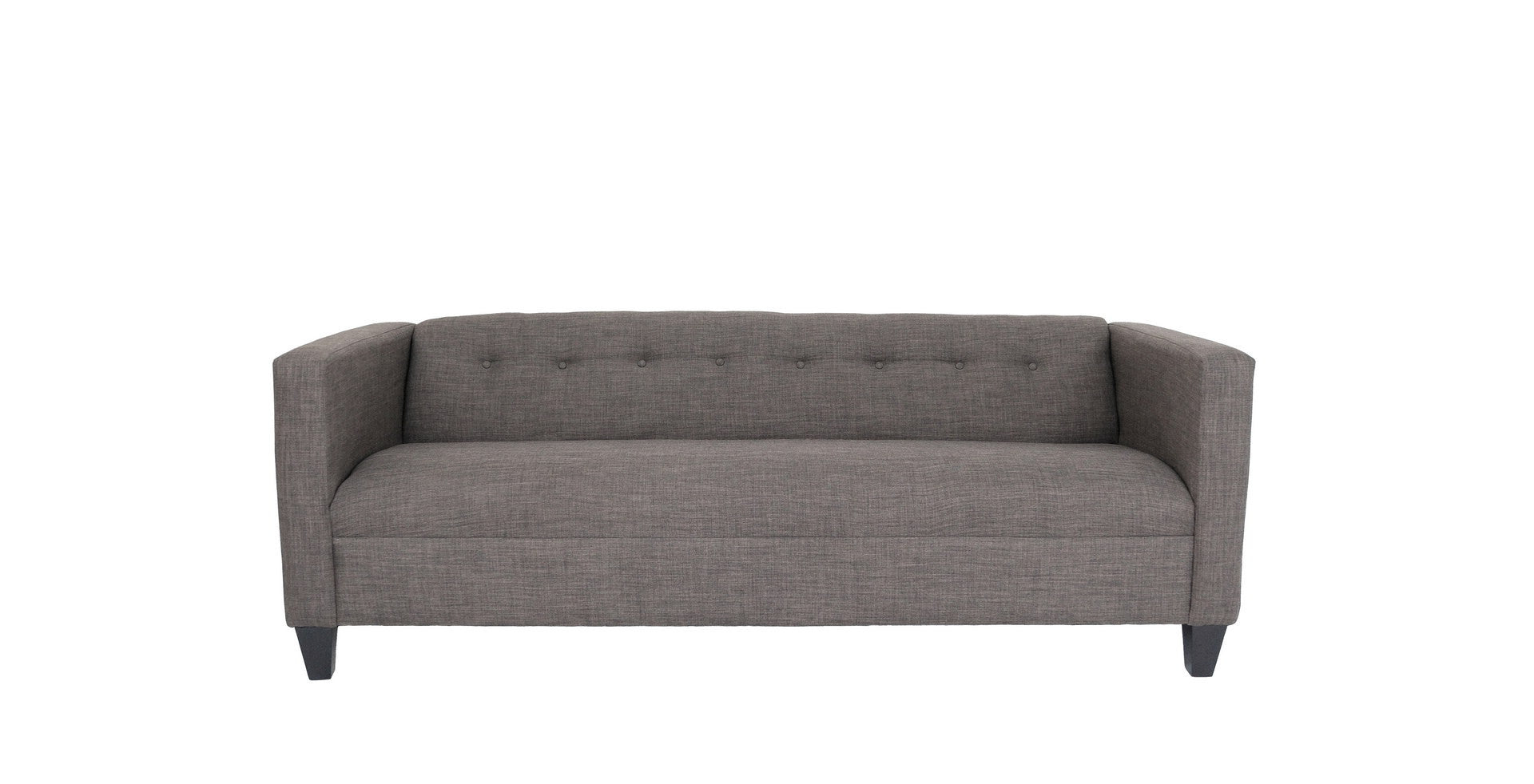 80" Charcoal Polyester And Dark Brown Sofa