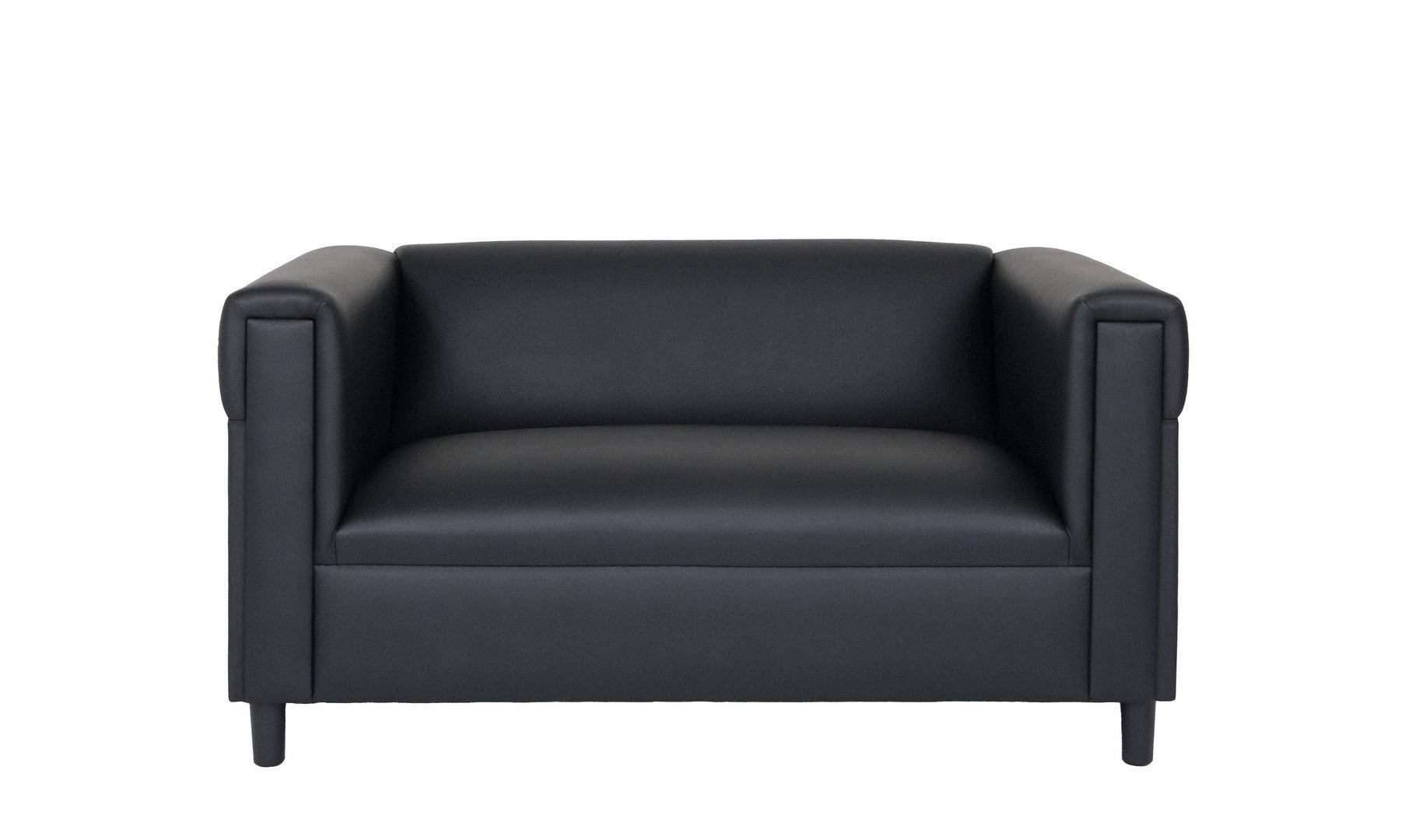 72" Black Faux leather Love Seat