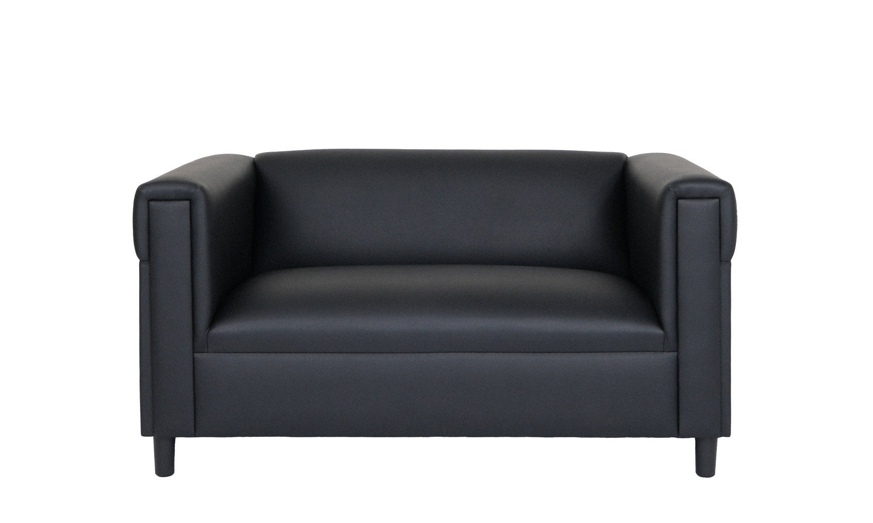 72" Black Faux leather Love Seat