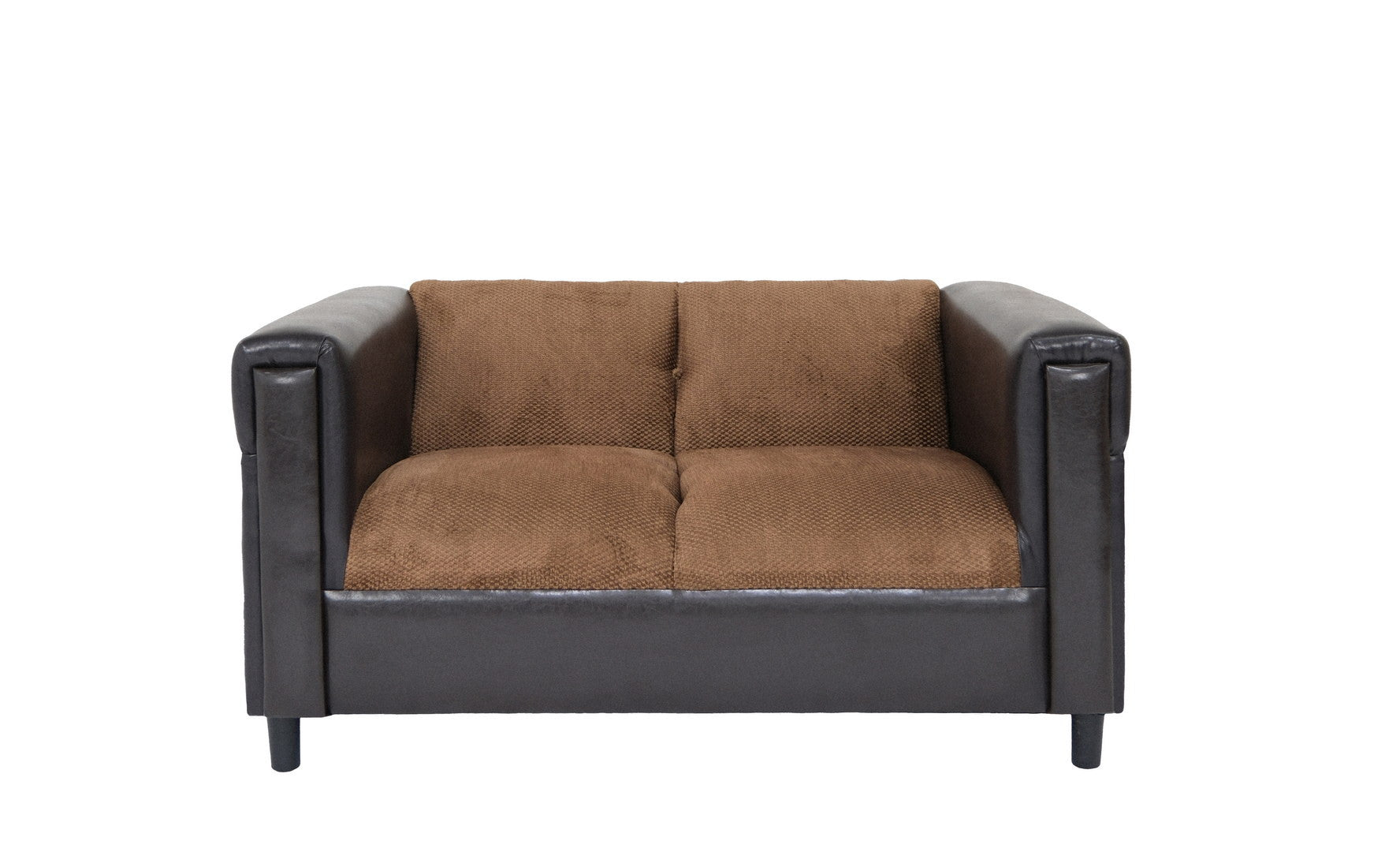 72" Brown Black Chenille Love Seat