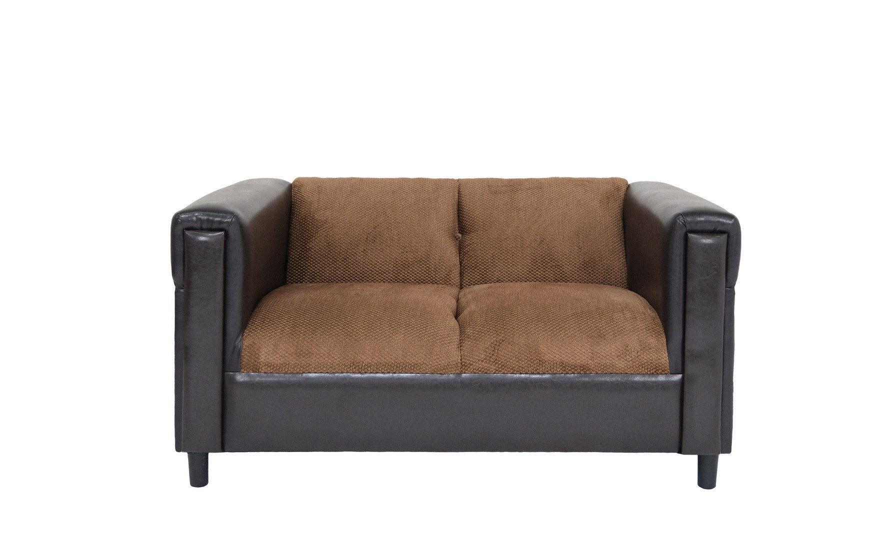 72" Brown Black Chenille Love Seat