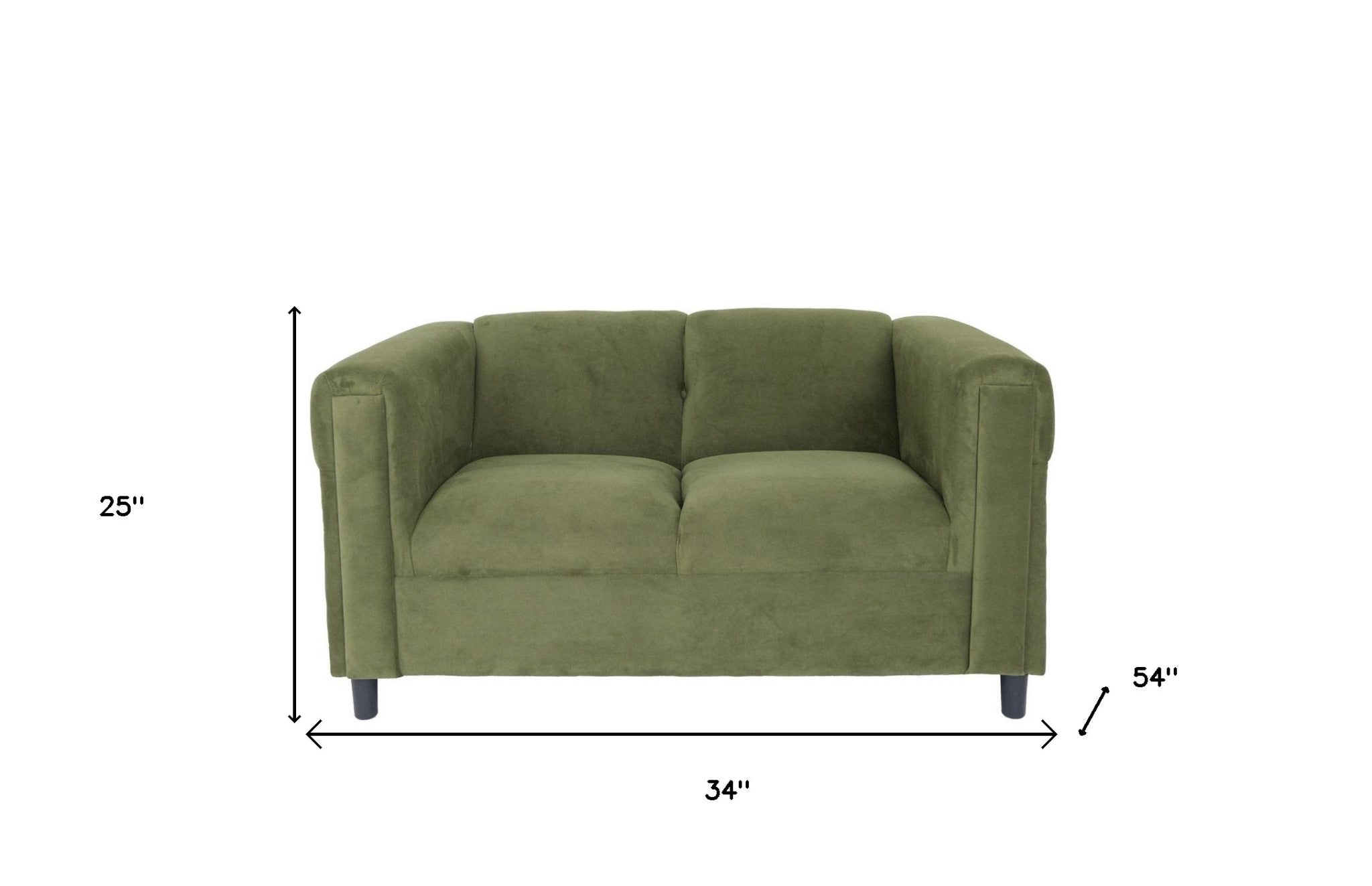 54" Green and Black Microsuede Love Seat