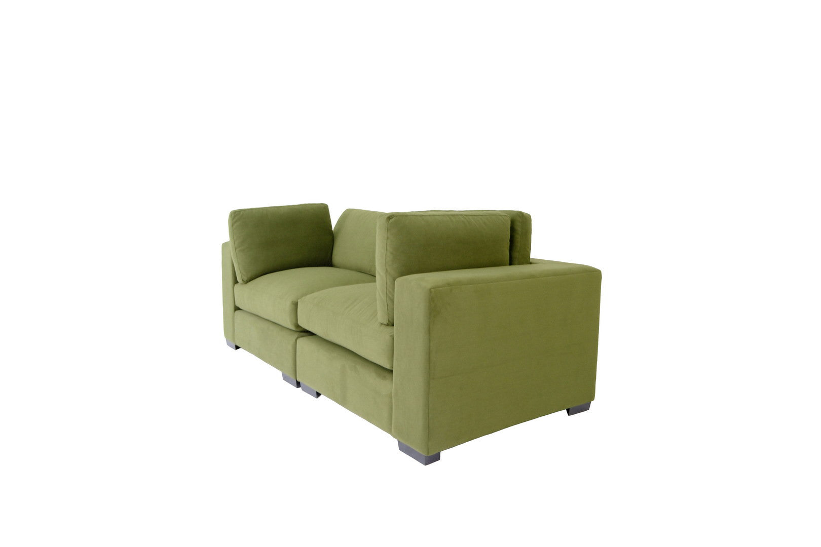 84" Forest Green and Dark Brown Love Seat