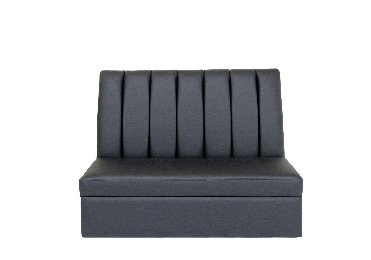 48" Black Faux Leather Armless Love Seat