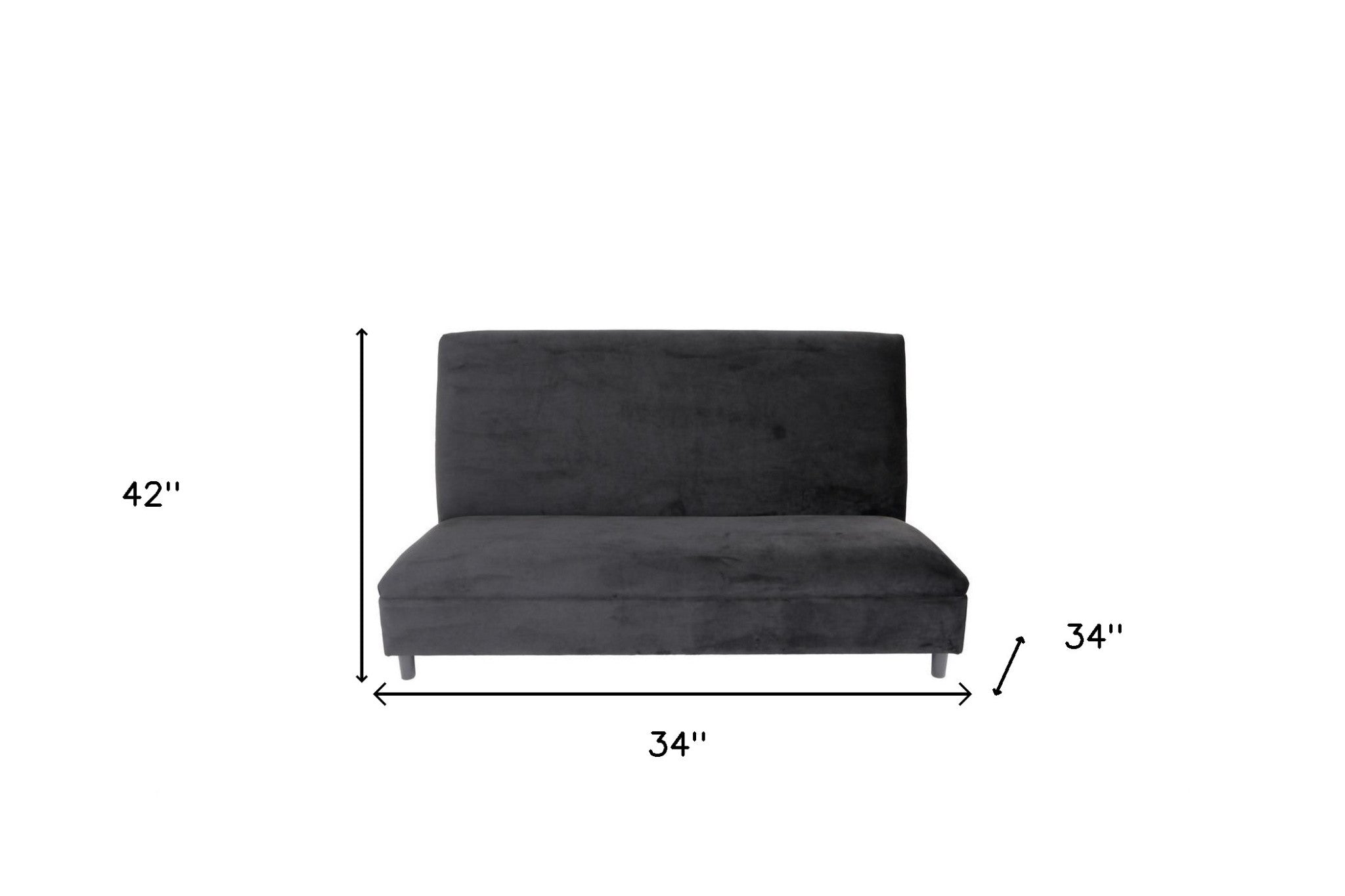 34" Black and Silver Velvet Love Seat