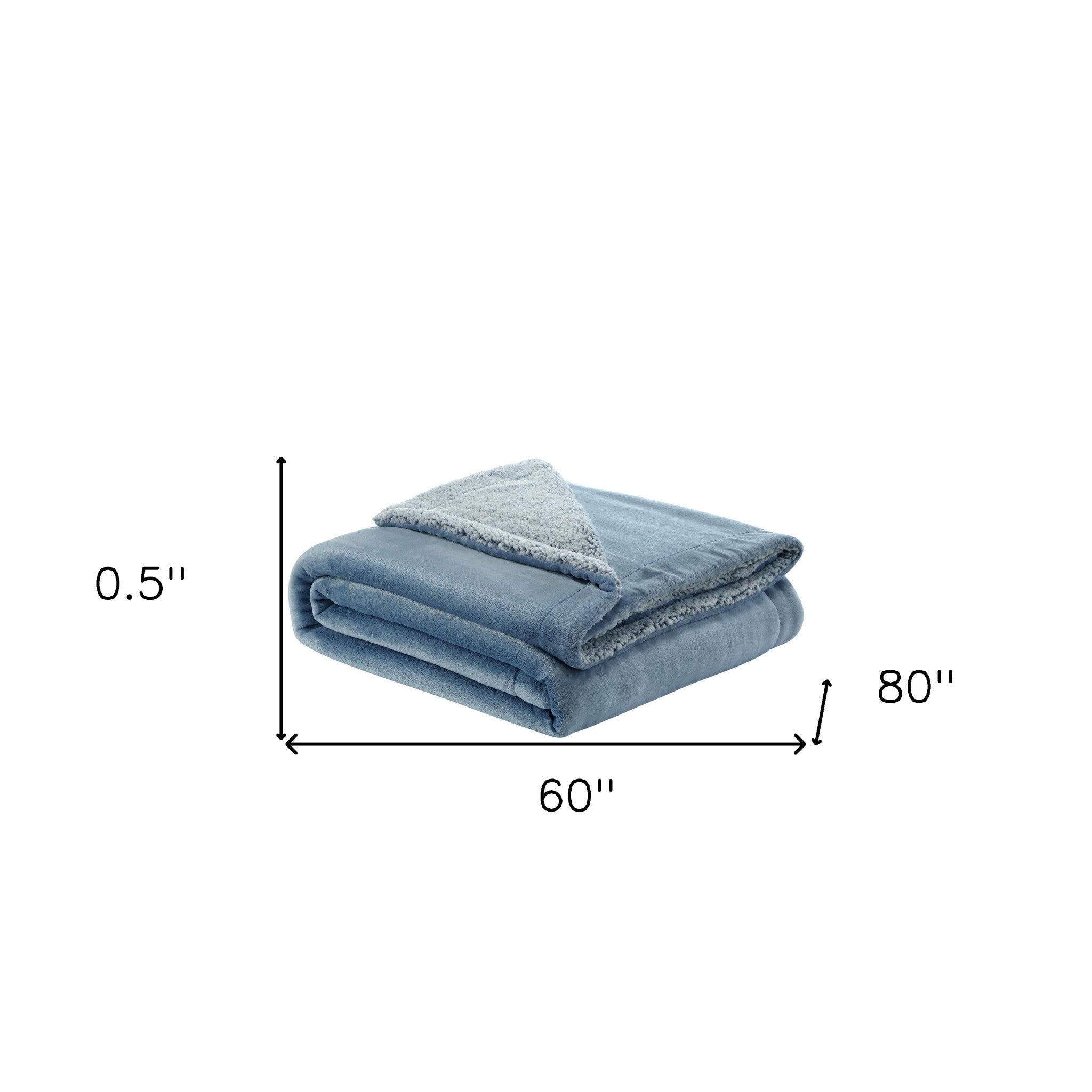 Light Blue Knitted PolYester Solid Color Plush Throw Blanket