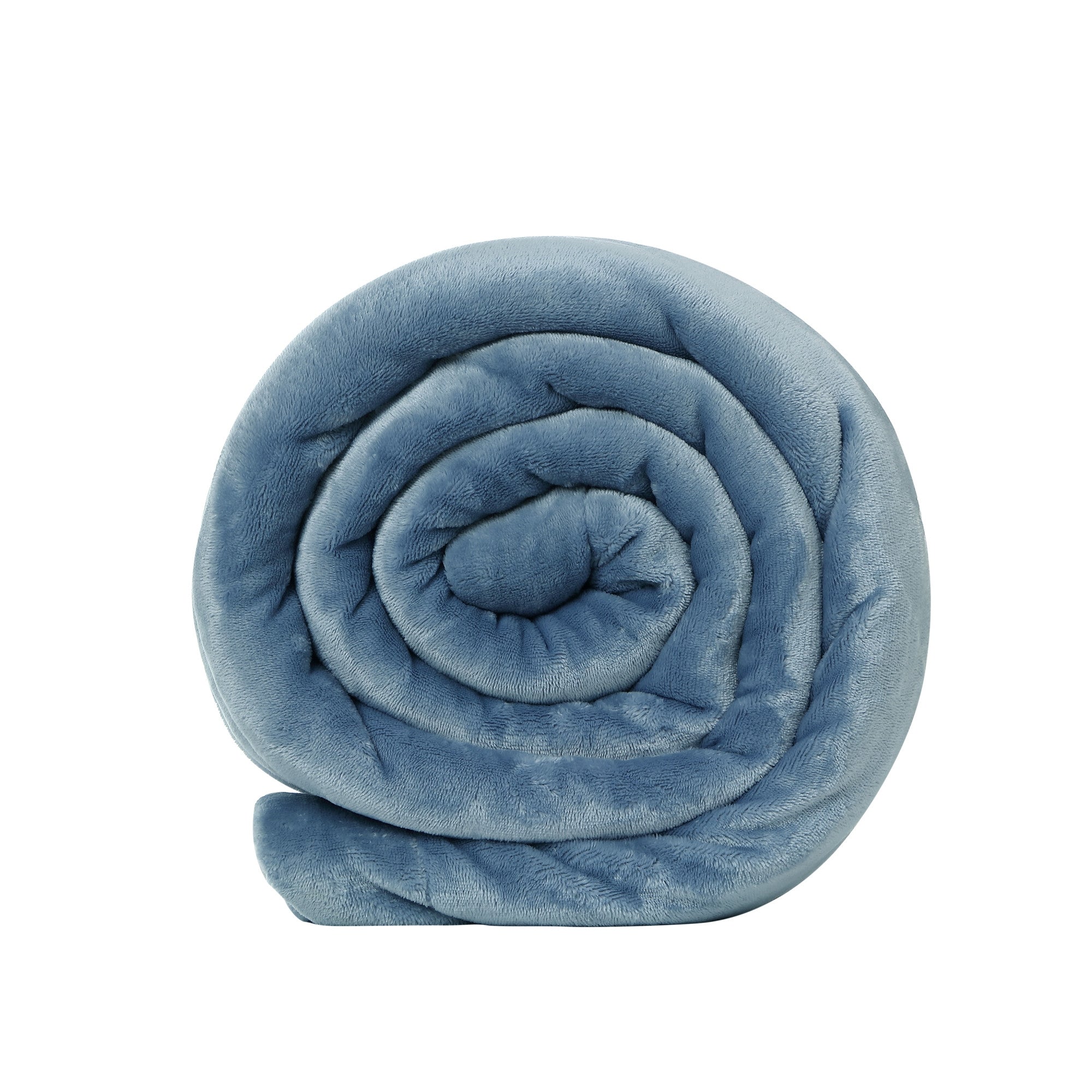 Light Blue Knitted PolYester Solid Color Plush Throw Blanket