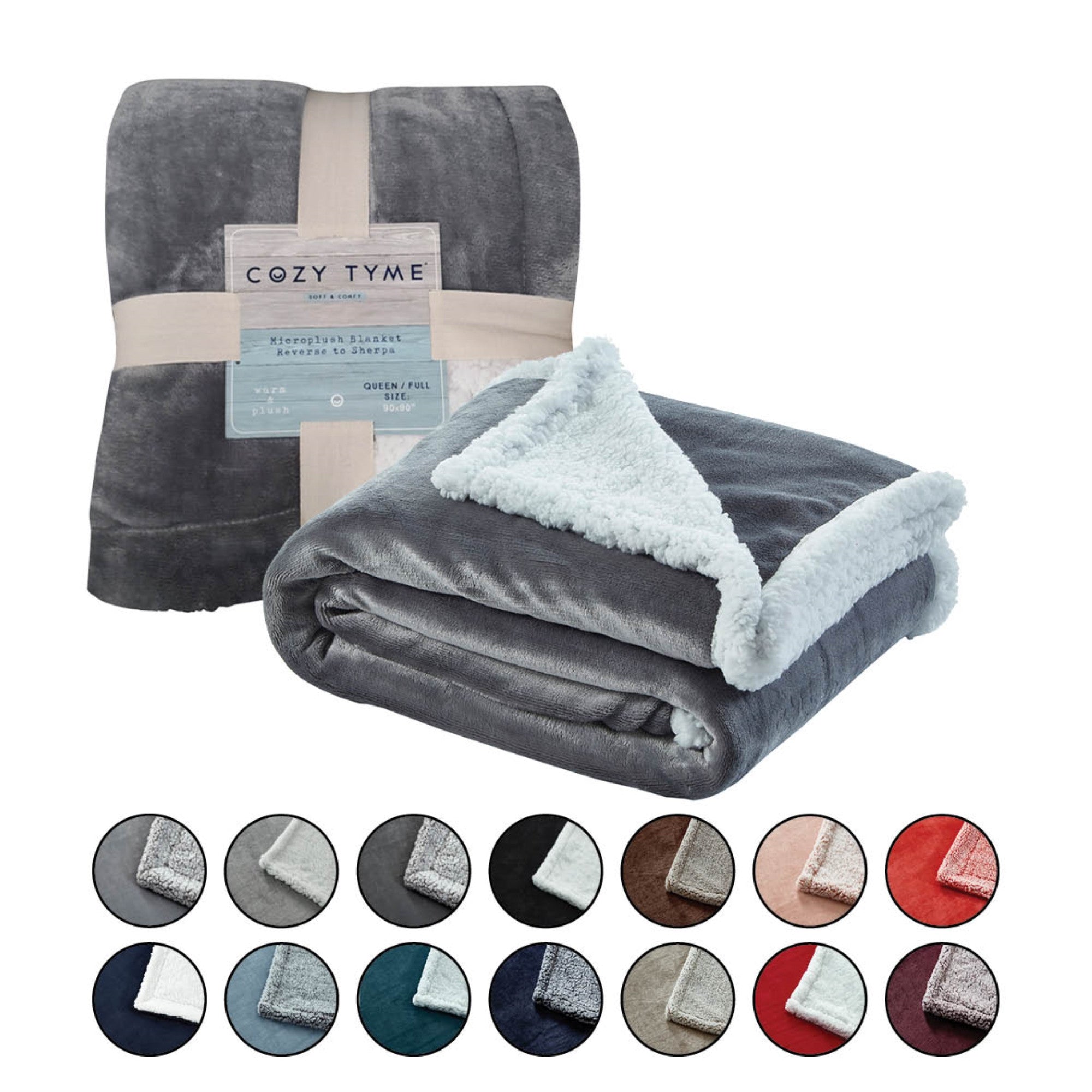 Light Gray Knitted PolYester Solid Color Plush Queen Blanket