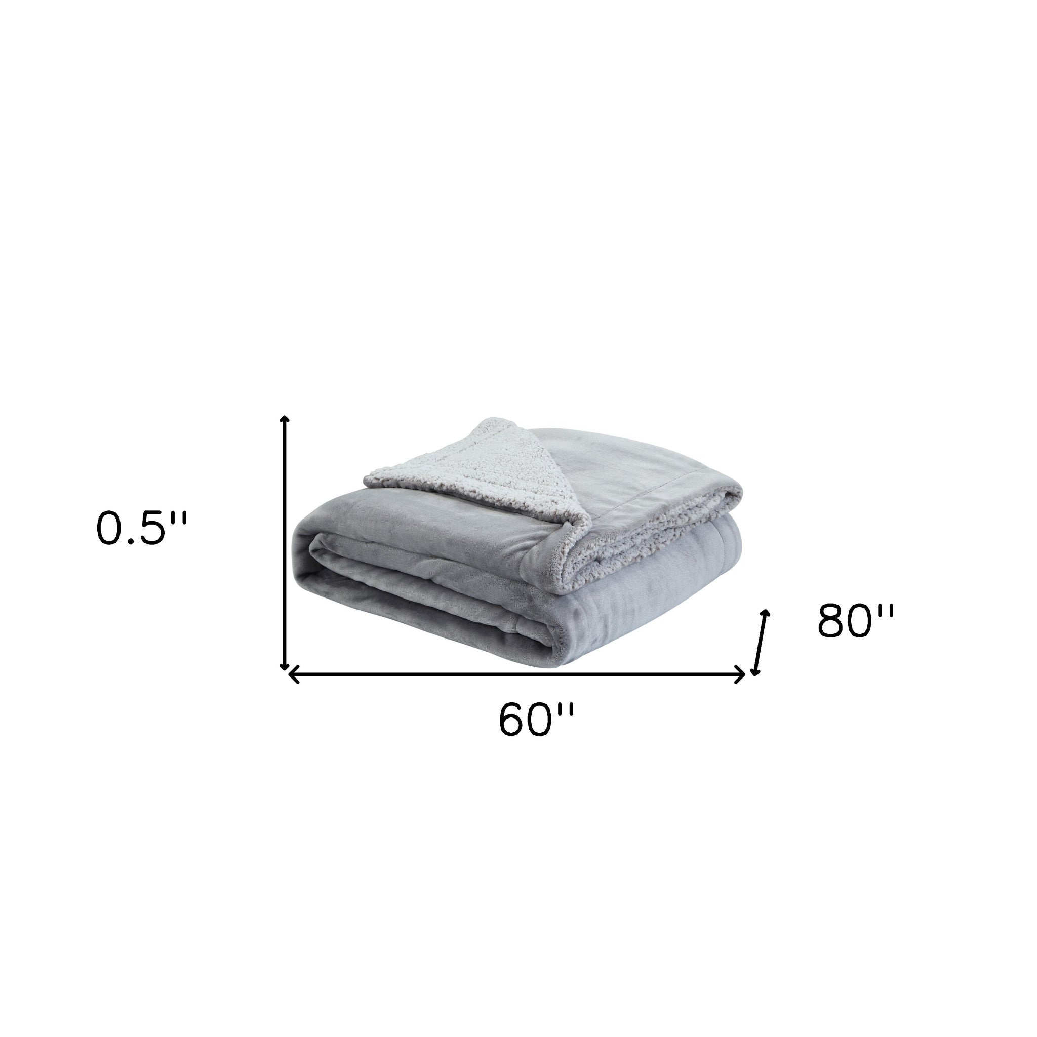 Light Gray Knitted PolYester Solid Color Plush Throw Blanket