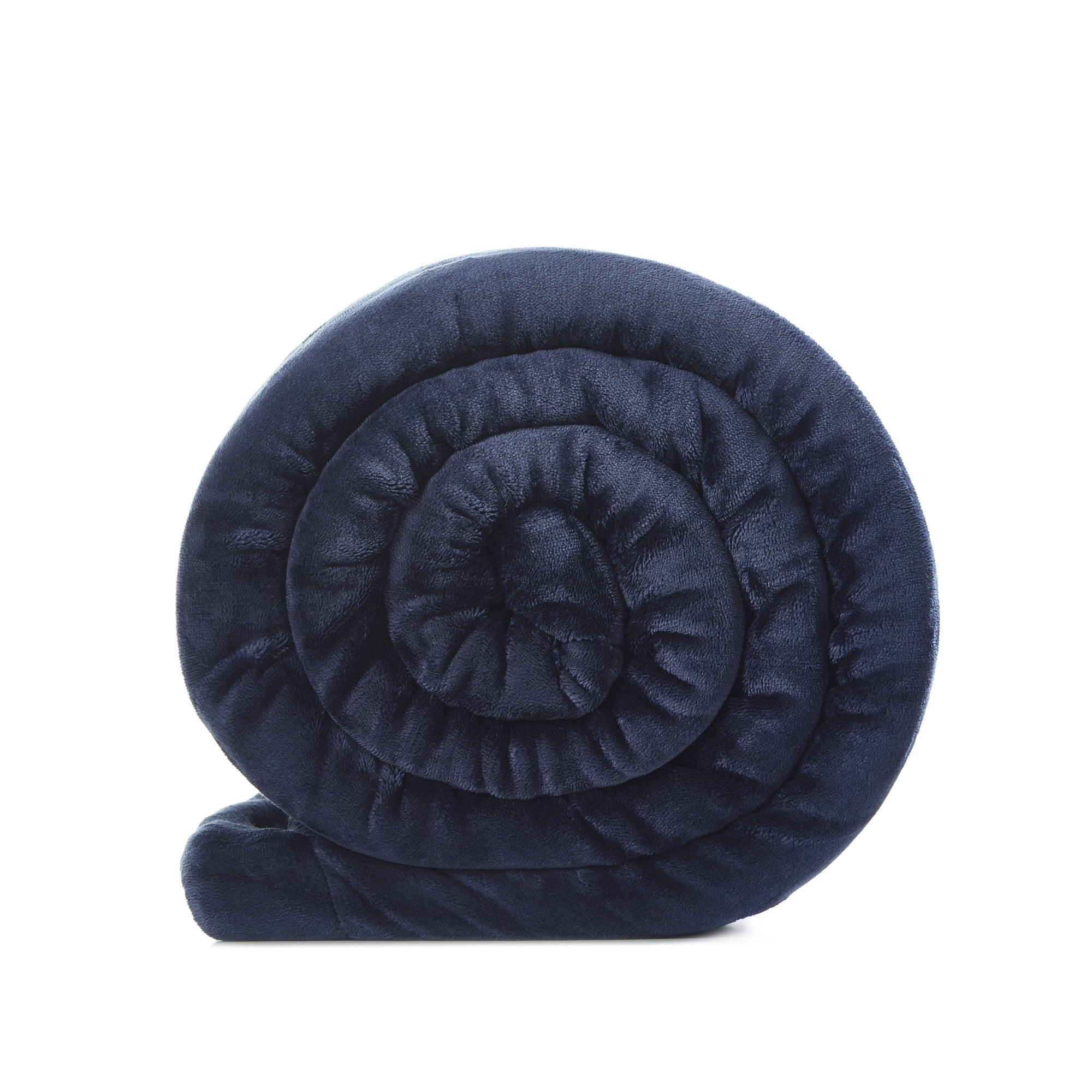 Navy Blue Knitted PolYester Solid Color Plush King Blanket