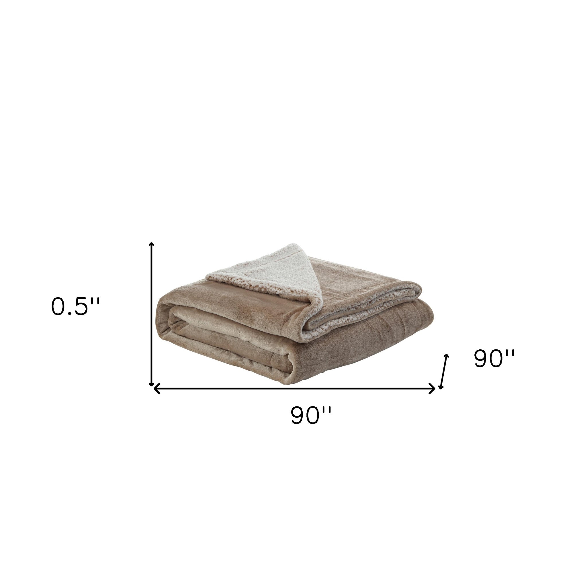 Taupe Knitted PolYester Solid Color Plush Queen Blanket