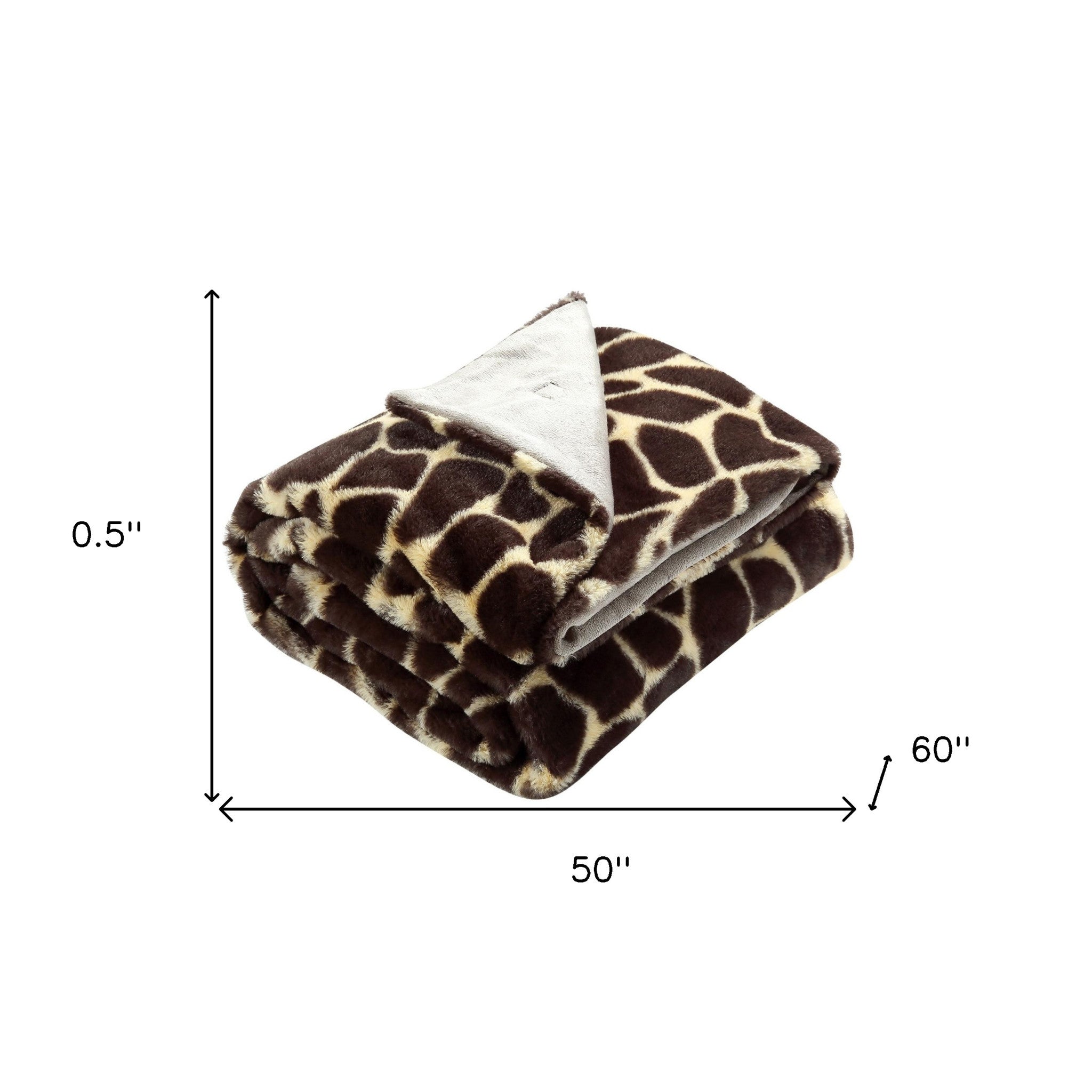 Yellow and Brown Knitted PolYester Animal Print Plush Throw Blanket