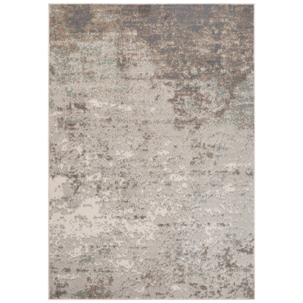 10' x 14' Gray Abstract Power Loom Area Rug