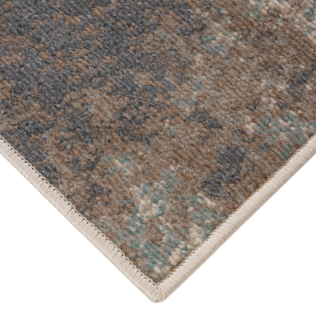 2' x 3' Gray Abstract Power Loom Area Rug