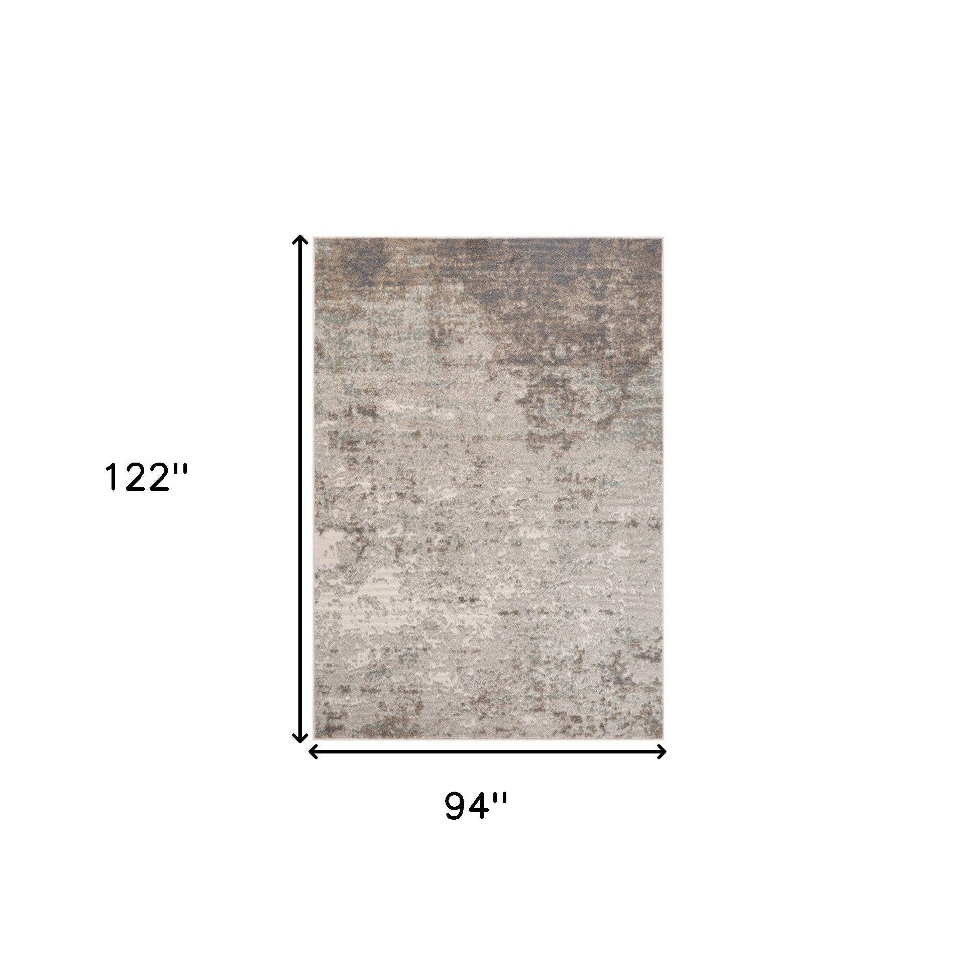 8' x 10' Gray Abstract Power Loom Area Rug