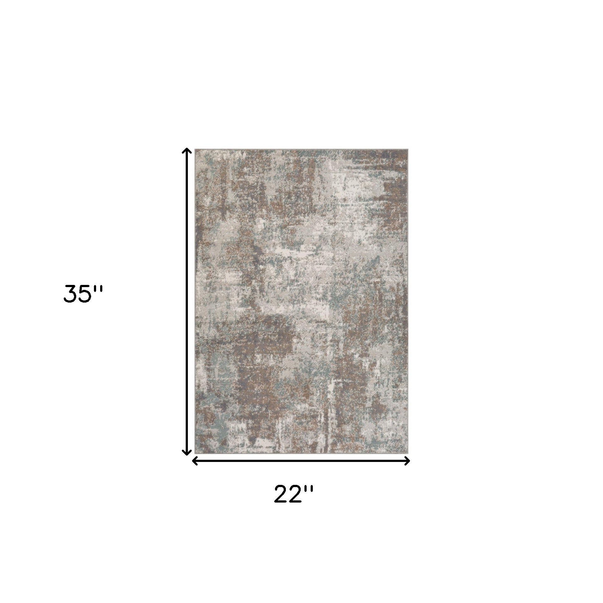 2' x 3' Brown Abstract Power Loom Area Rug