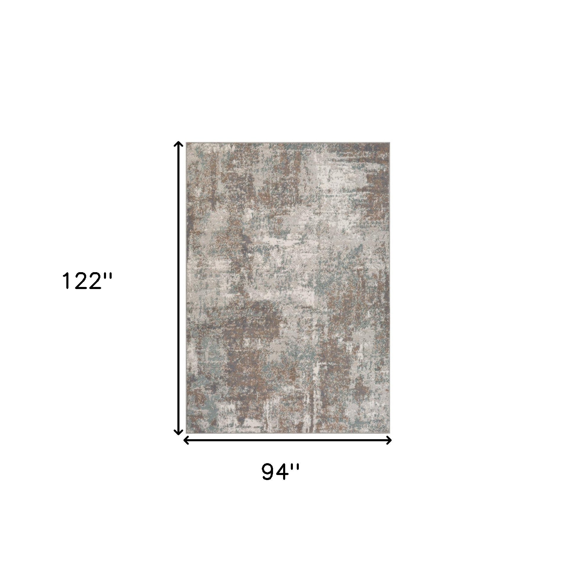 8' x 10' Brown Abstract Power Loom Area Rug