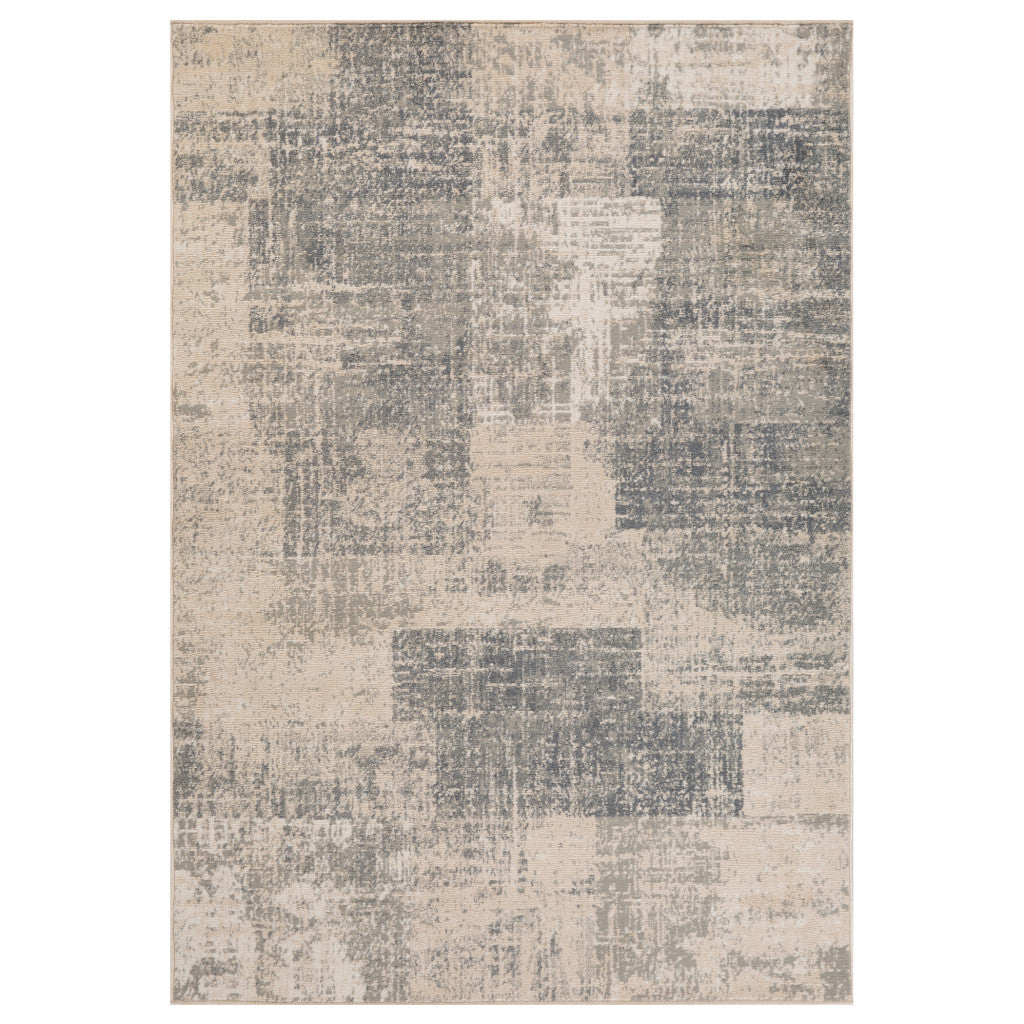 5' x 7' Light Blue Abstract Power Loom Area Rug