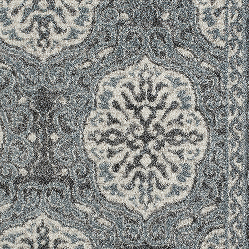 5' x 7' Blue Medallion Power Loom Area Rug