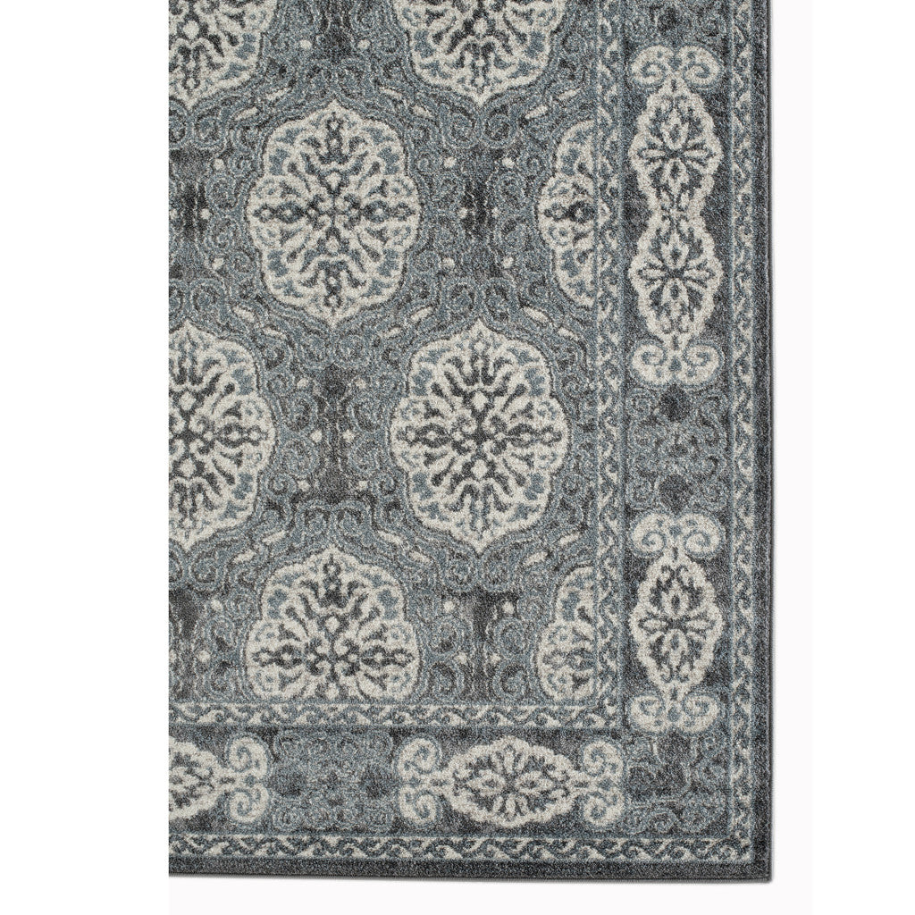 5' x 7' Blue Medallion Power Loom Area Rug