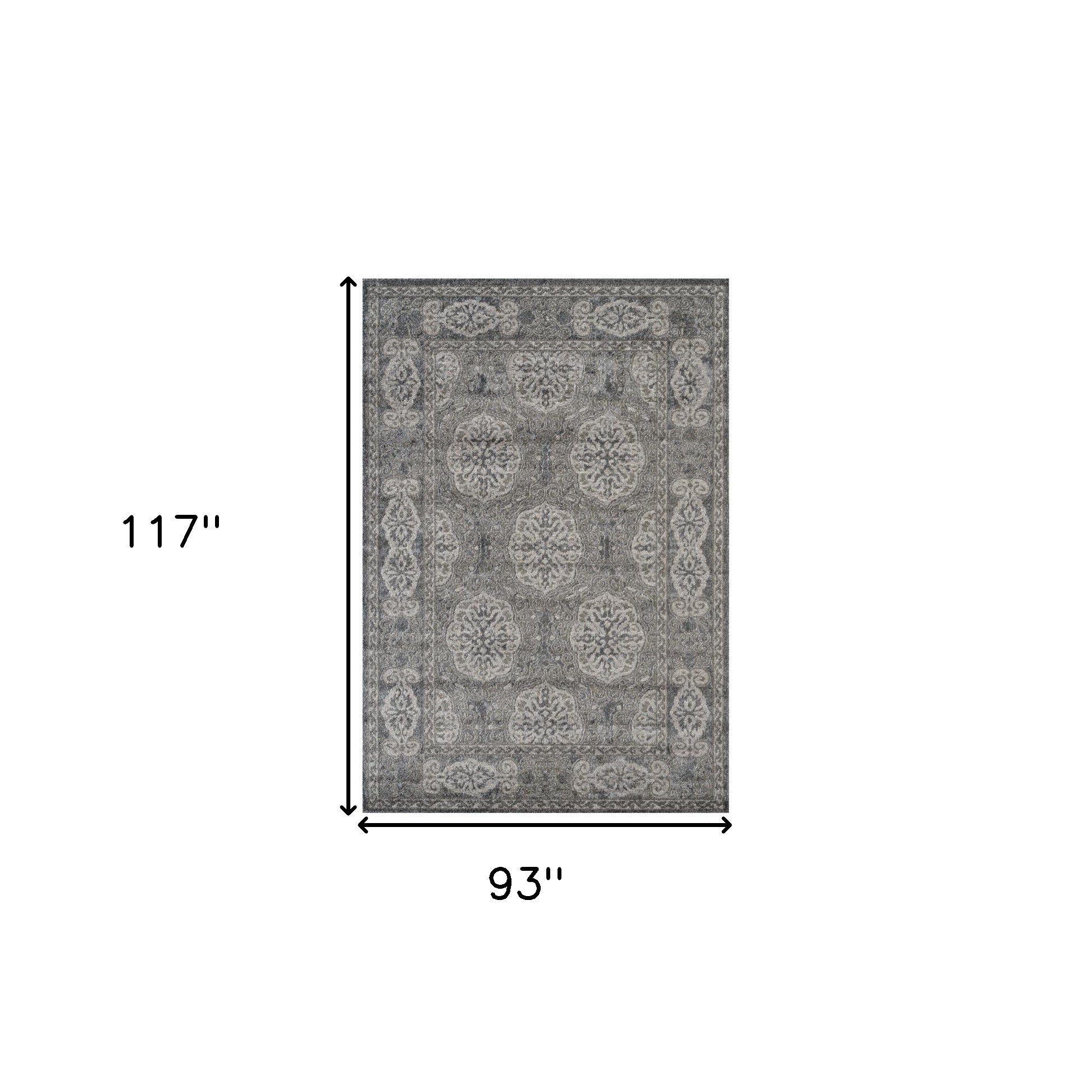 8' x 10' Brown Medallion Power Loom Area Rug