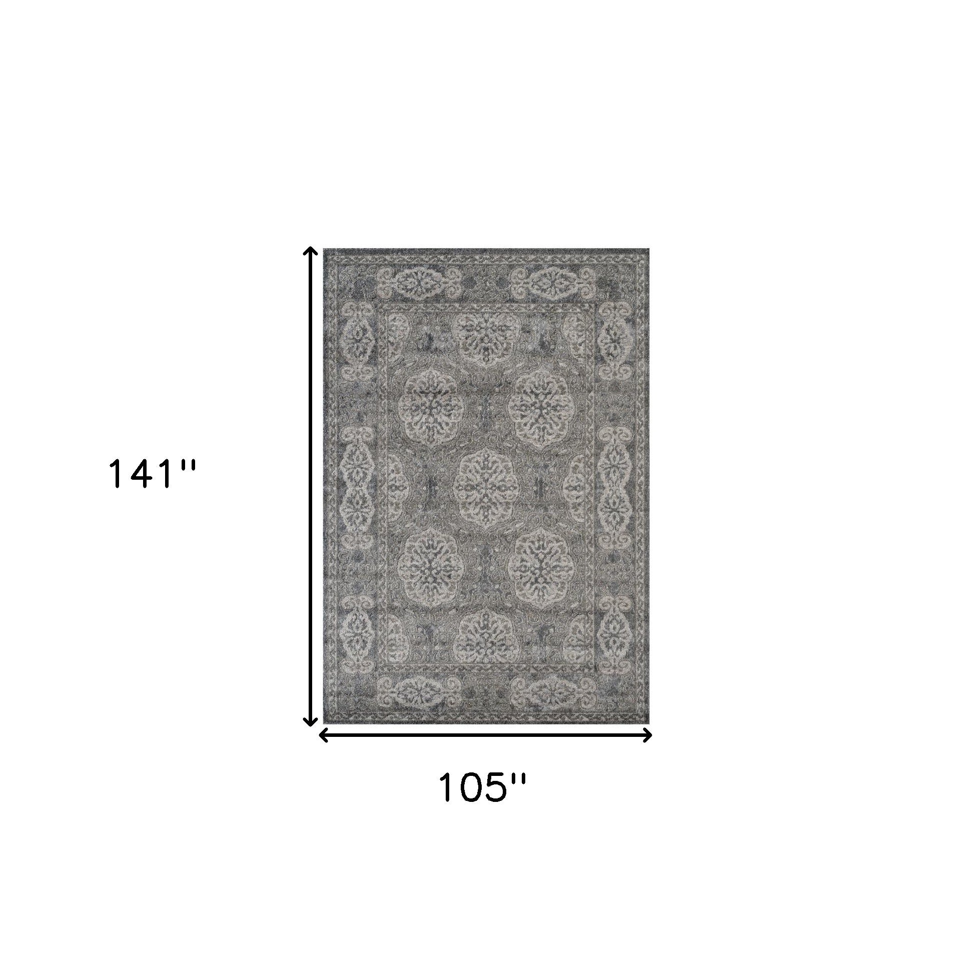 9' x 12' Brown Medallion Power Loom Area Rug