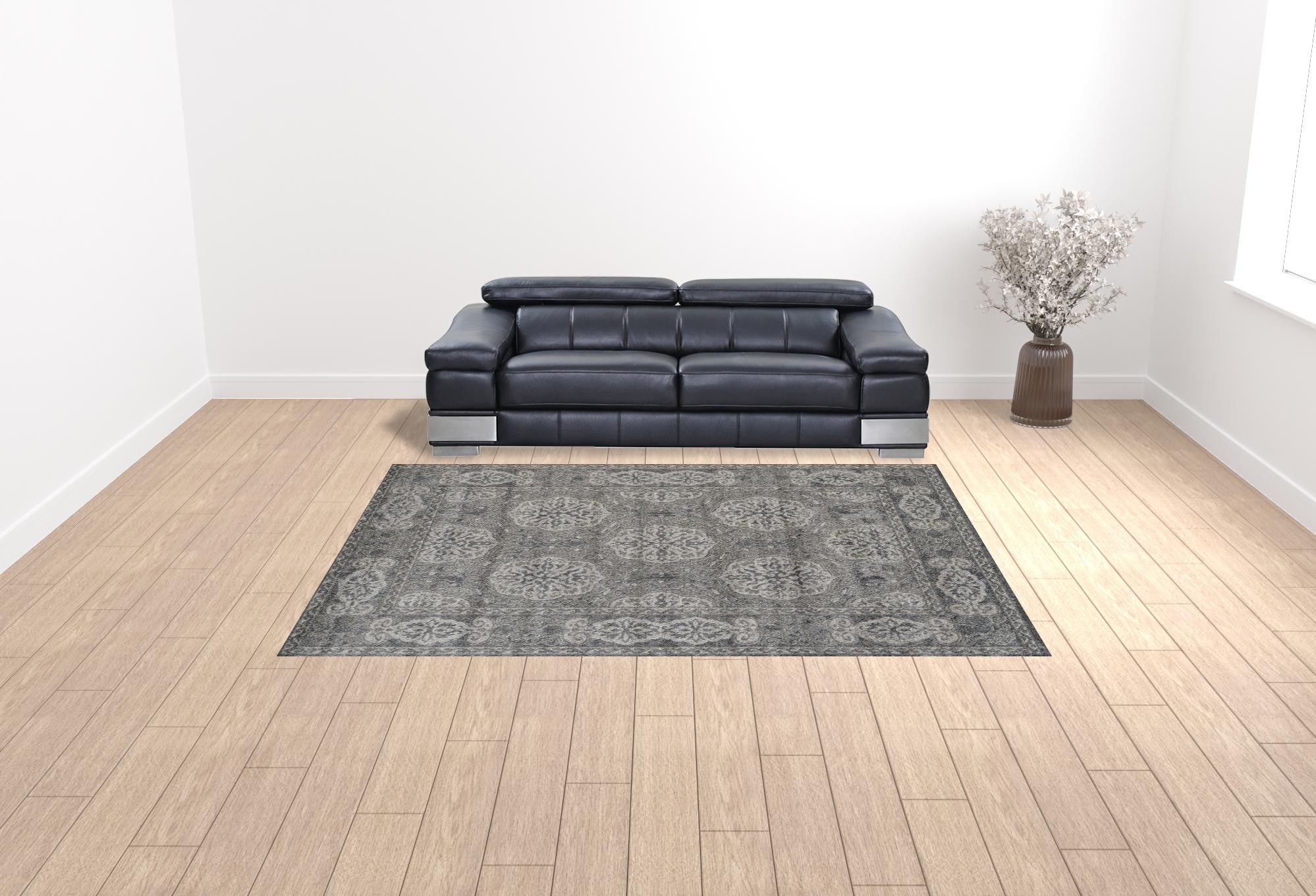 9' x 12' Brown Medallion Power Loom Area Rug