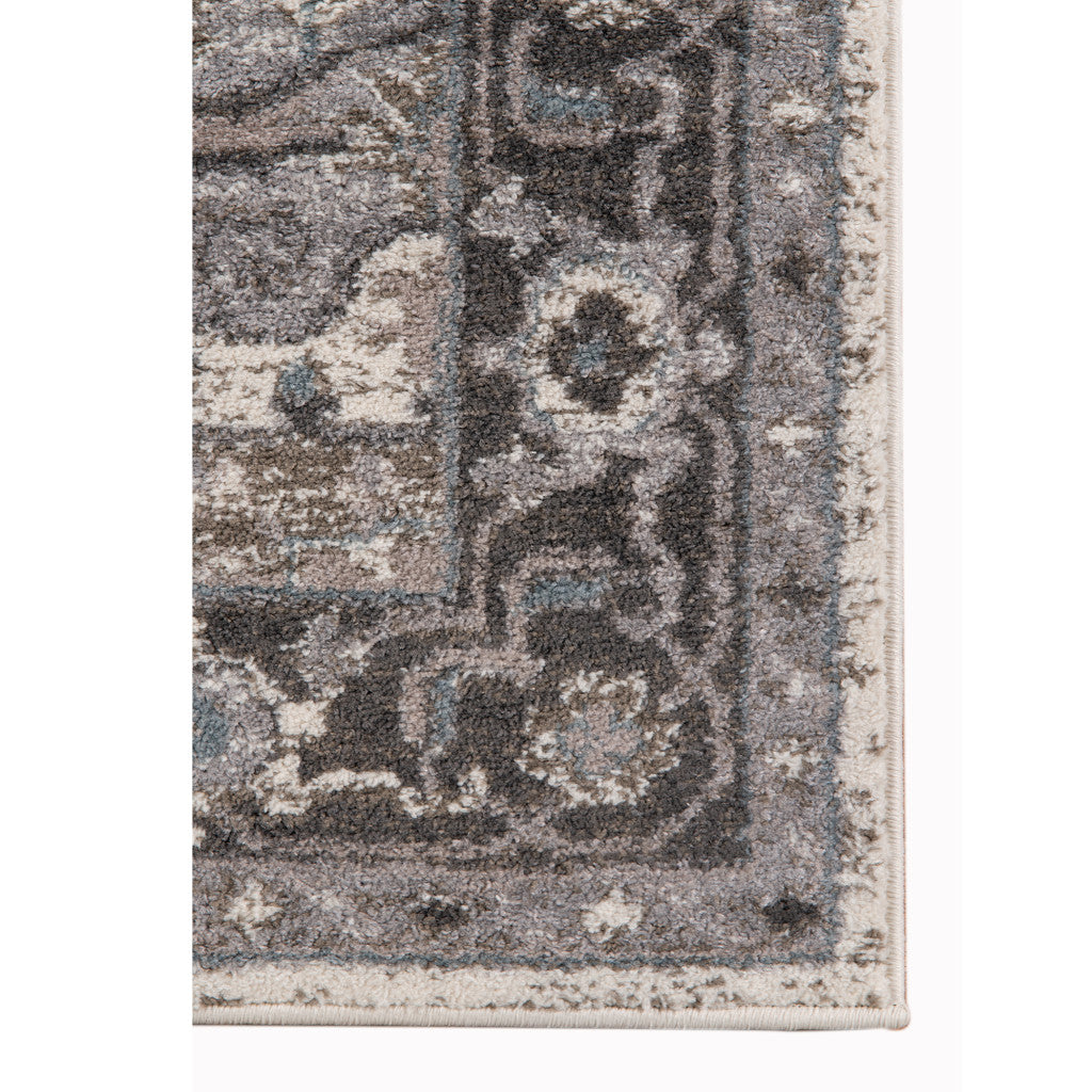 10' Taupe Medallion Power Loom Runner Rug