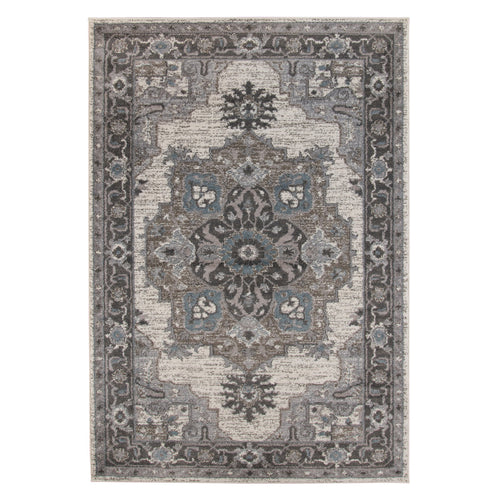 5' x 8' Blue and Brown Medallion Power Loom Area Rug