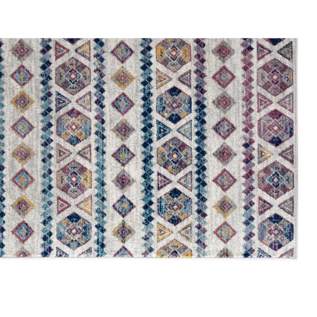 2' x 3' Ivory Geometric Power Loom Area Rug