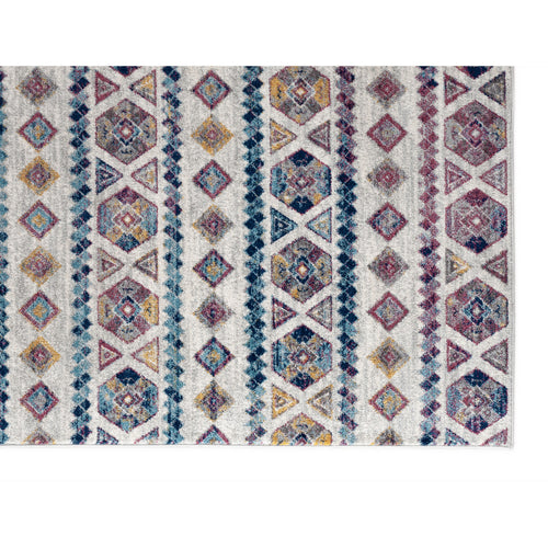 5' x 7' Ivory Geometric Power Loom Area Rug