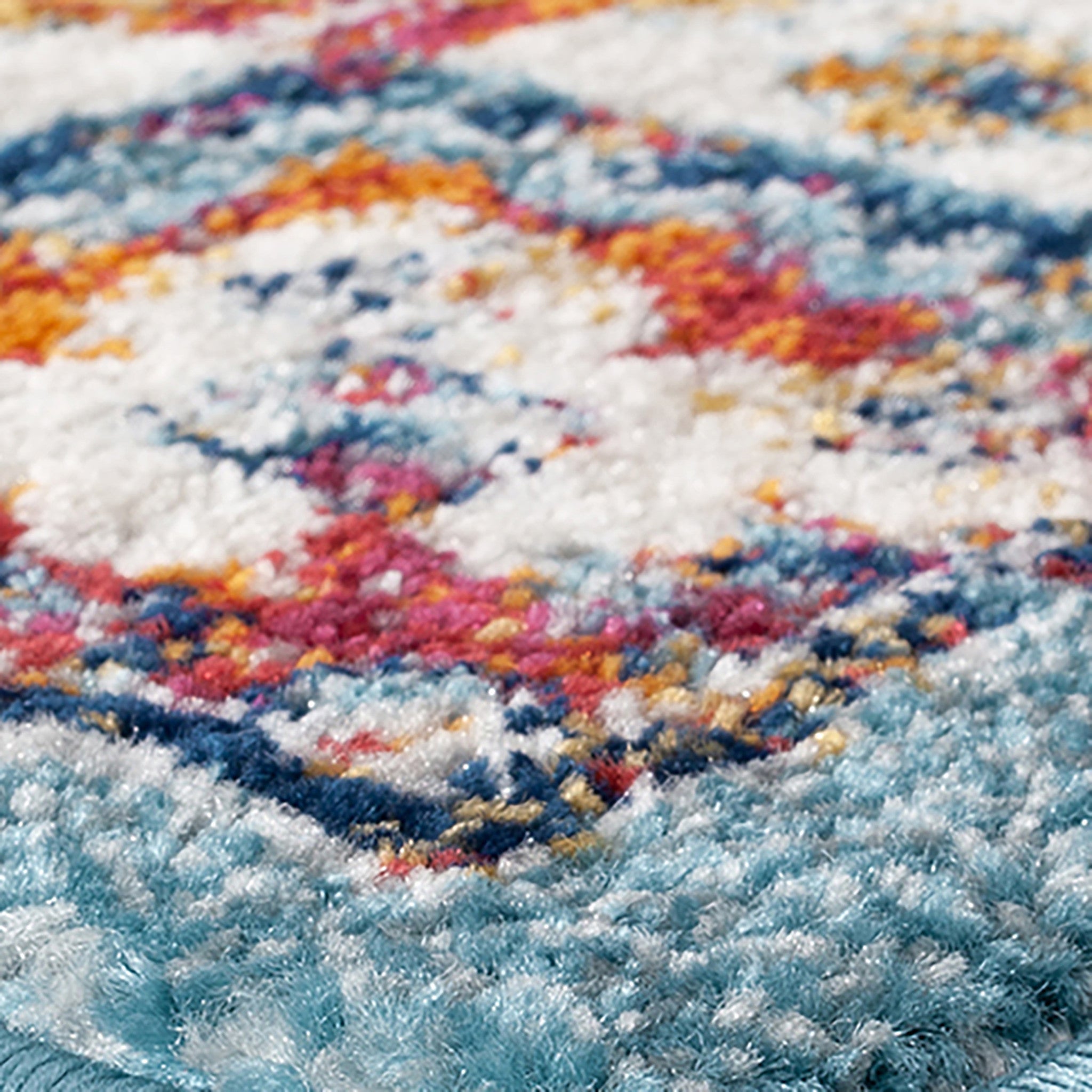 6' Blue Round Medallion Power Loom Area Rug