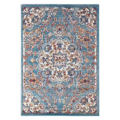 8' x 10' Blue Medallion Power Loom Area Rug