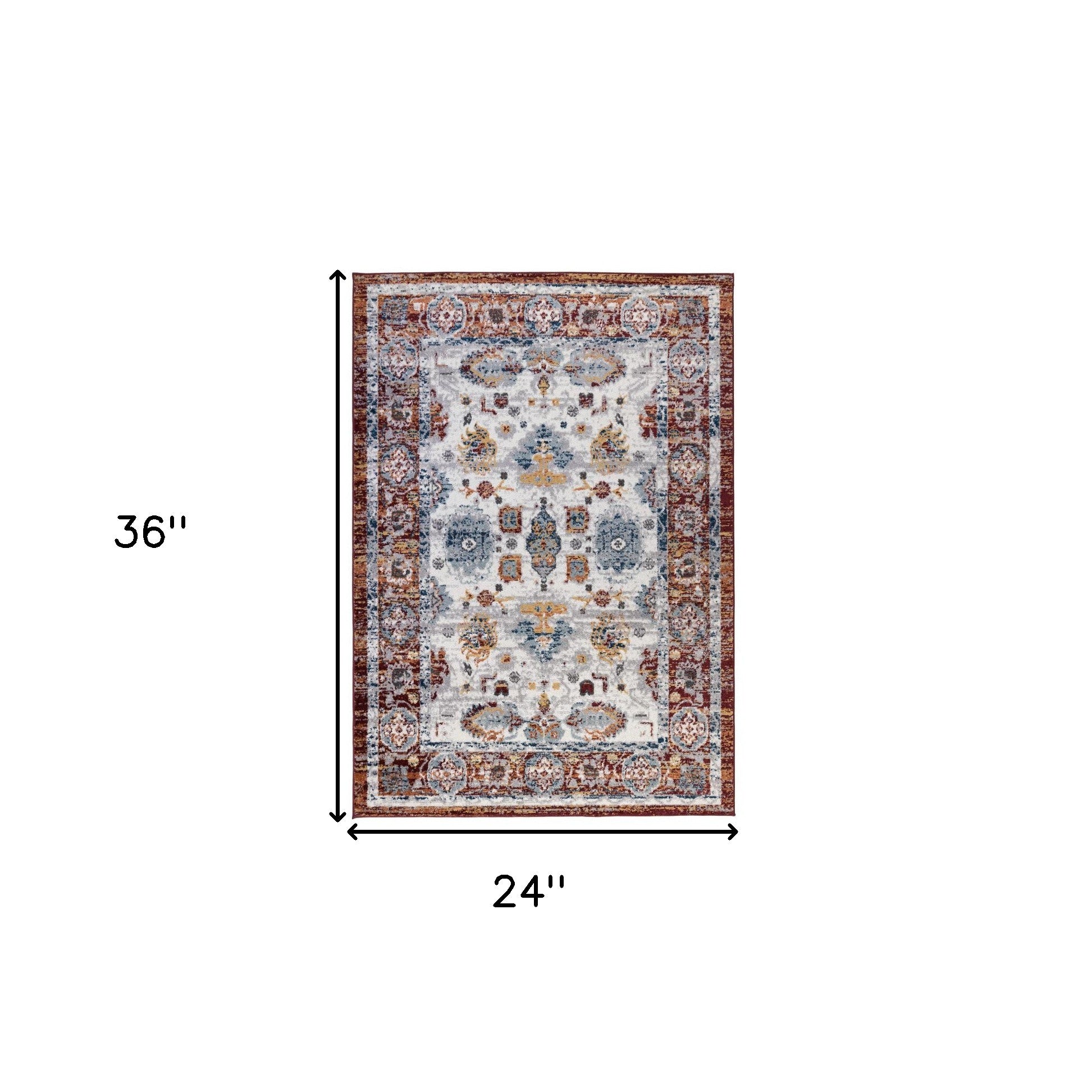 2' x 3' Brown Floral Power Loom Area Rug