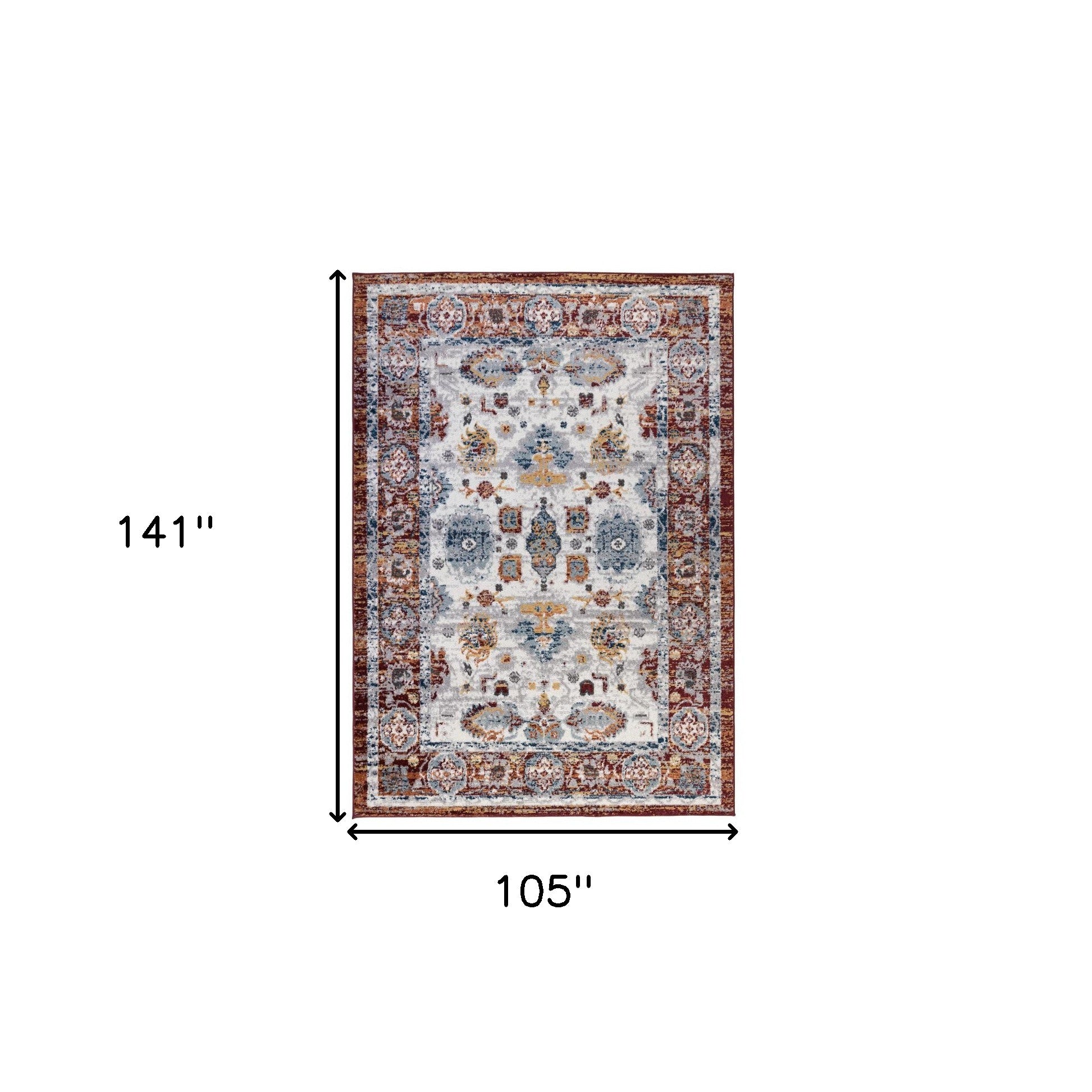 9' x 12' Brown Floral Power Loom Area Rug