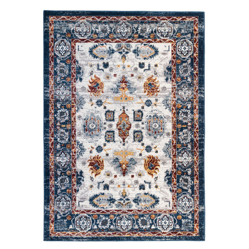 2' x 3' Blue Floral Power Loom Area Rug