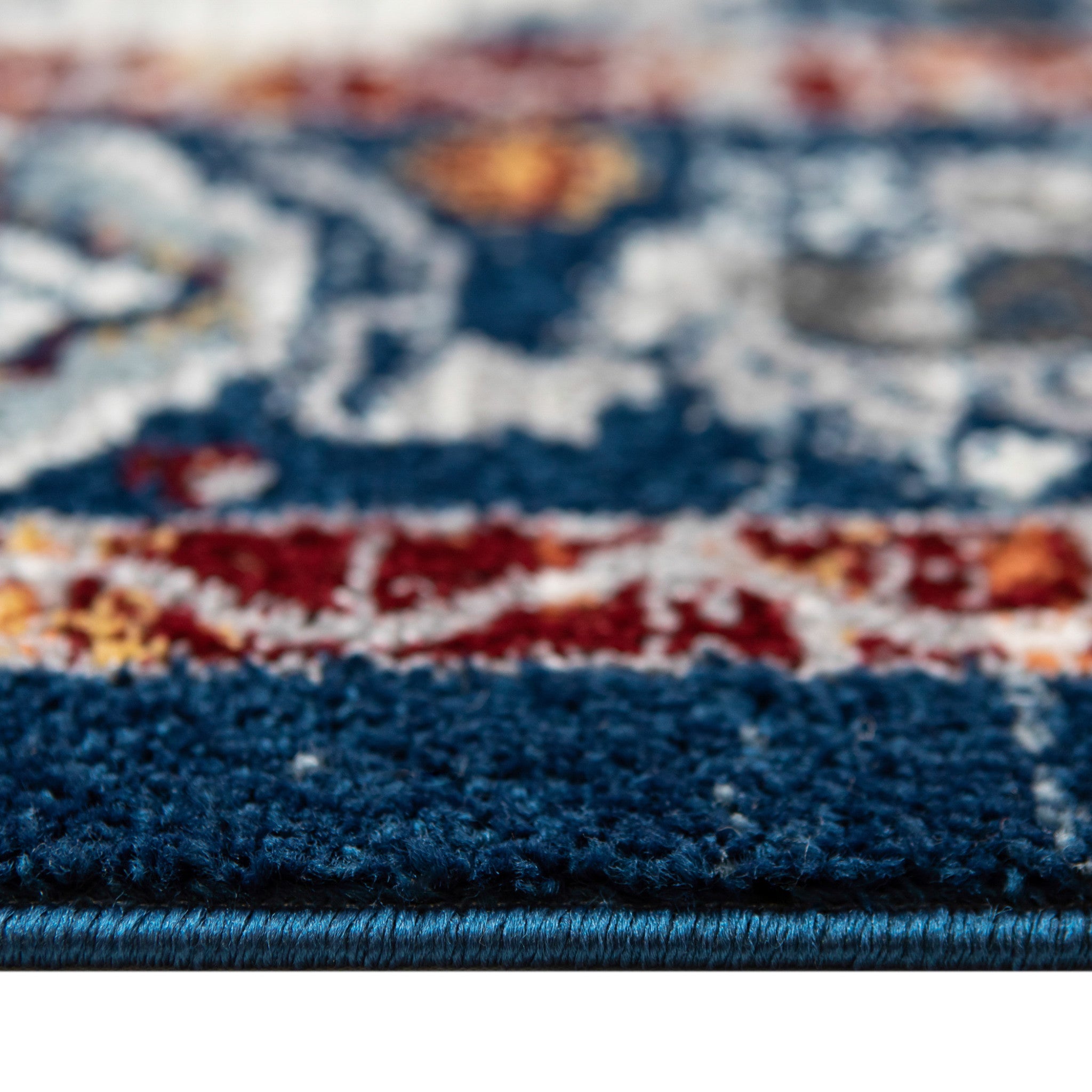 2' x 3' Blue Floral Power Loom Area Rug