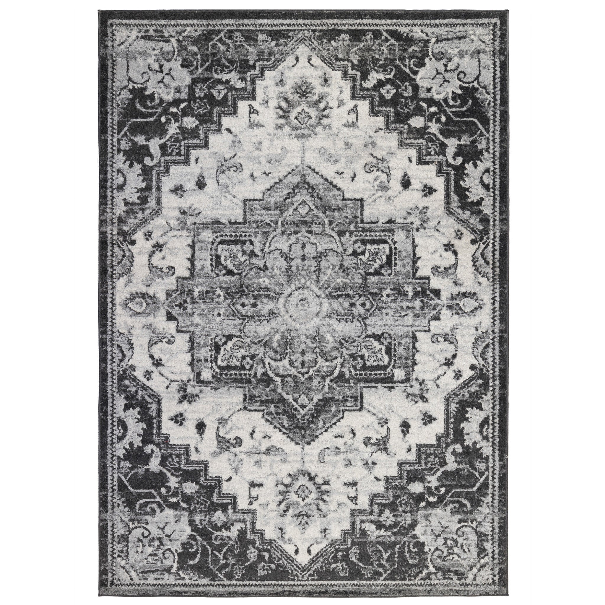 5' x 7' Ivory Medallion Power Loom Area Rug