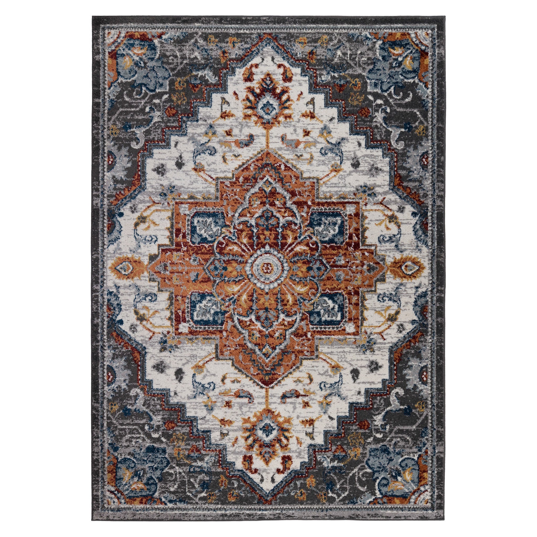 5' x 7' Brown Medallion Power Loom Area Rug